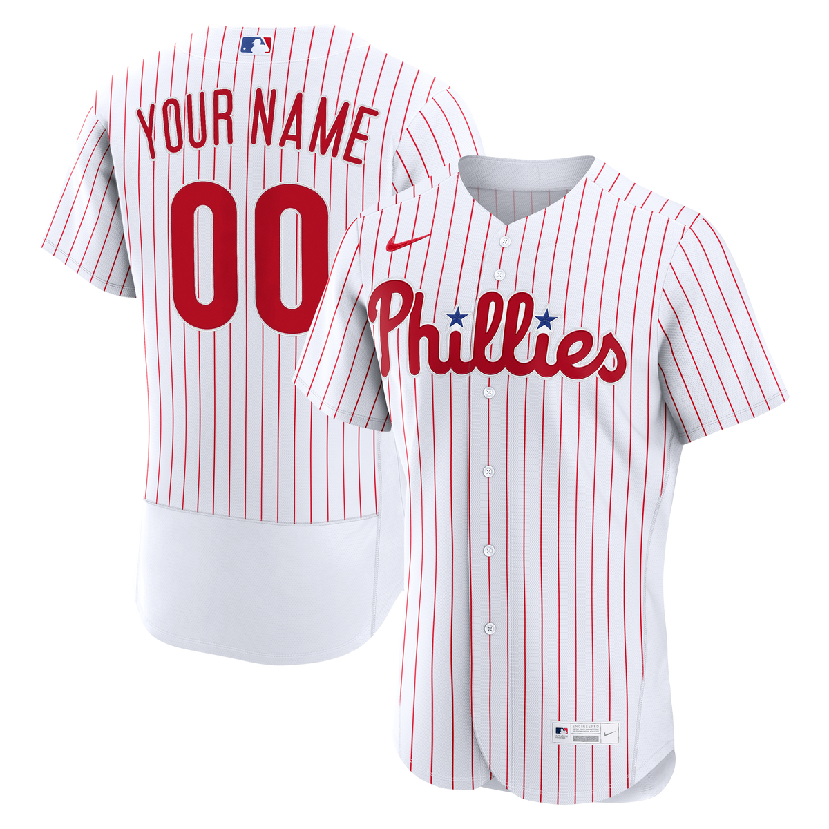 Men's Philadelphia Phillies Nike White Home Authentic Custom Jersey - 2