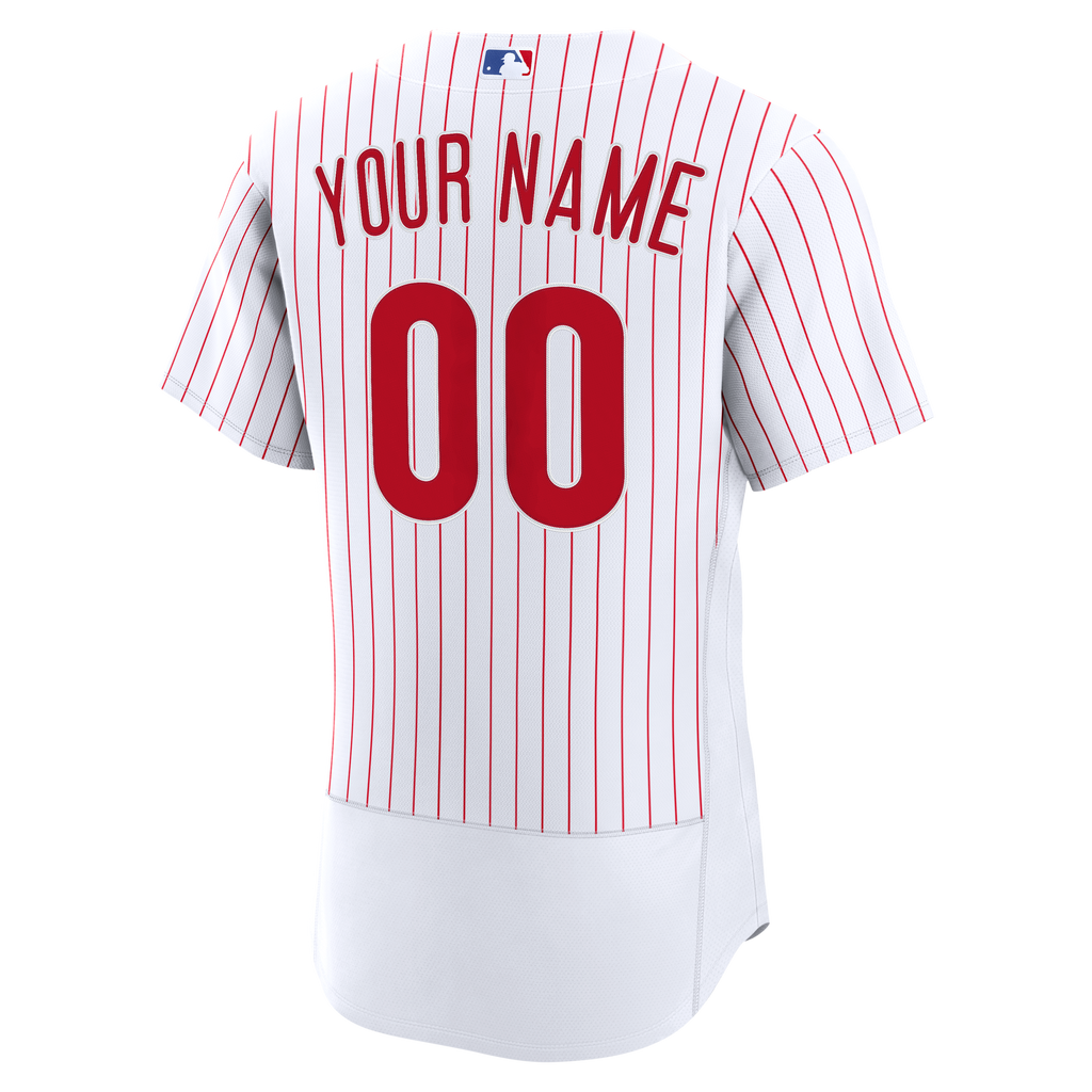 Men's Philadelphia Phillies Nike White Home Authentic Custom Jersey - 4
