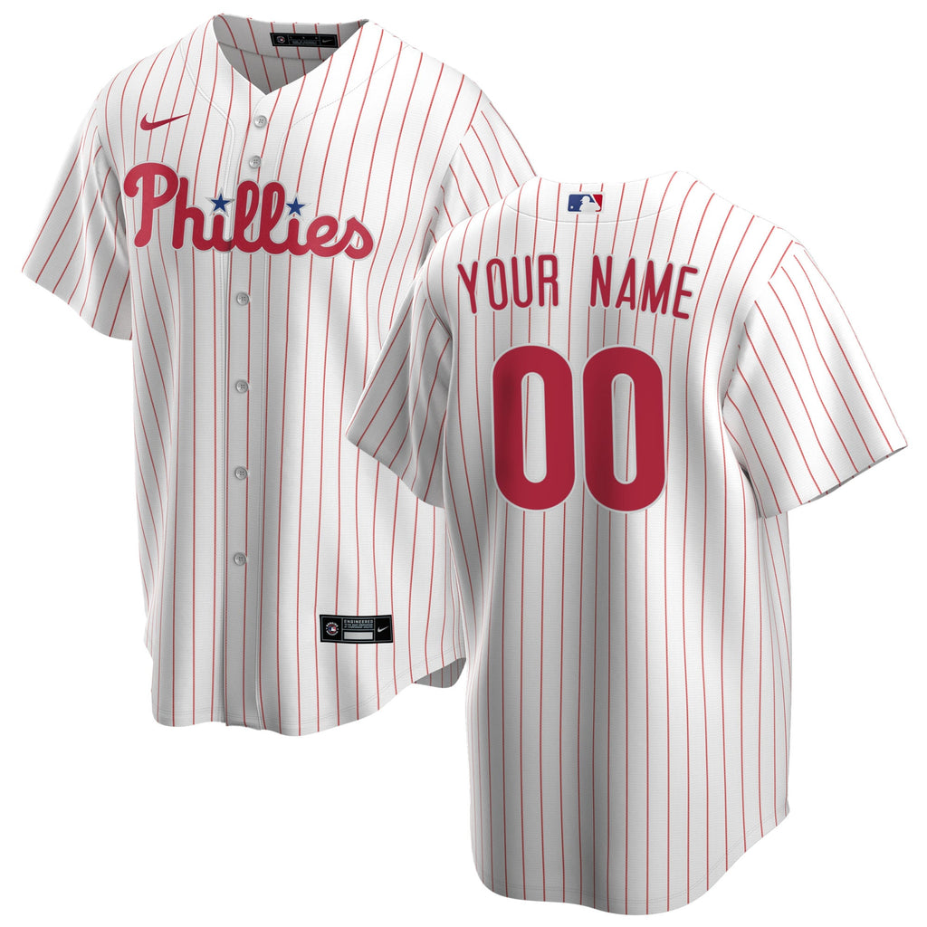 Men's Philadelphia Phillies Nike White Home Replica Custom Jersey - 2