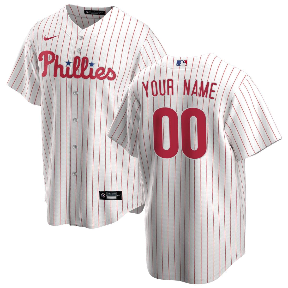 Men's Philadelphia Phillies Nike White Home Replica Custom Jersey - 2