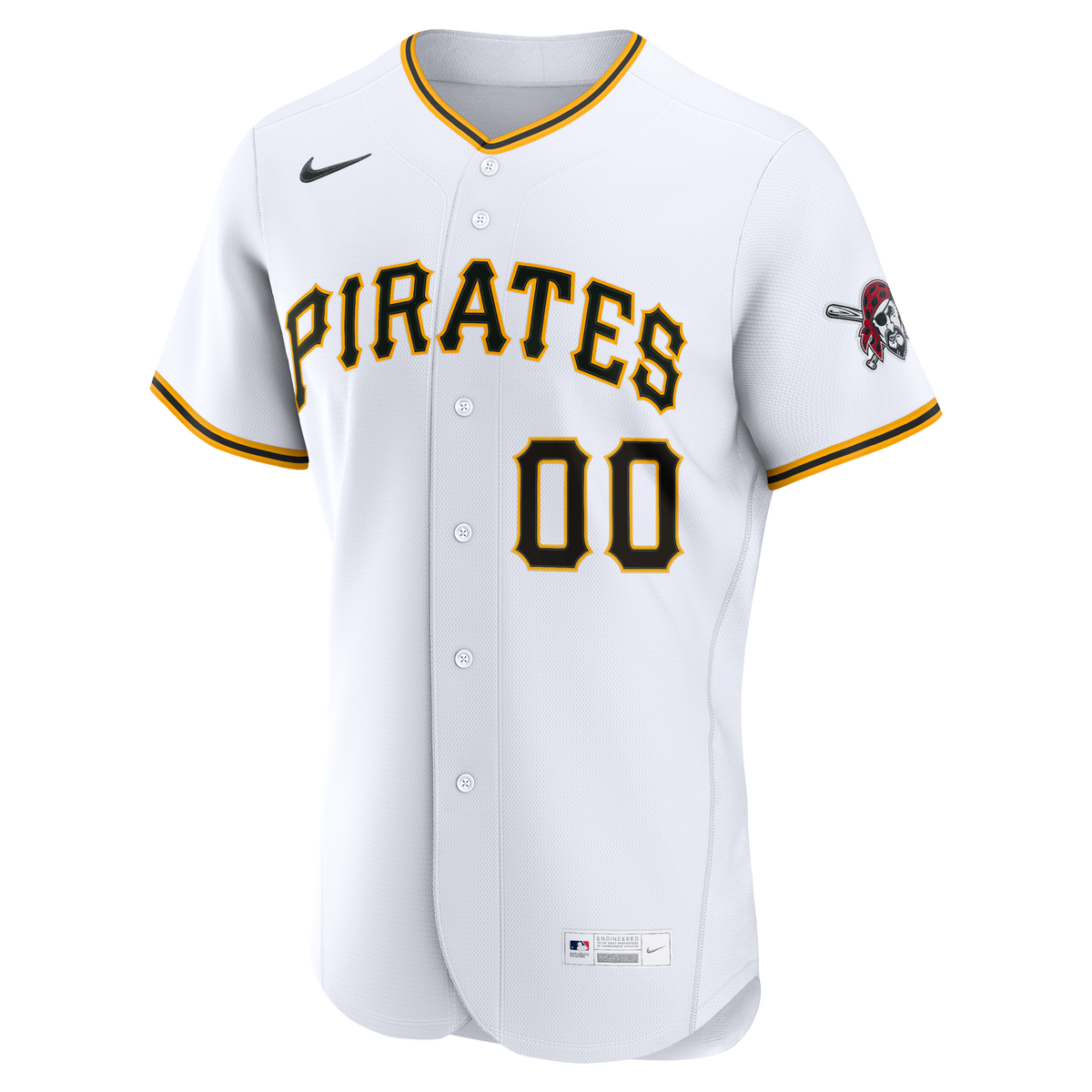 Men's Pittsburgh Pirates Nike White Home Authentic Custom Jersey - 3