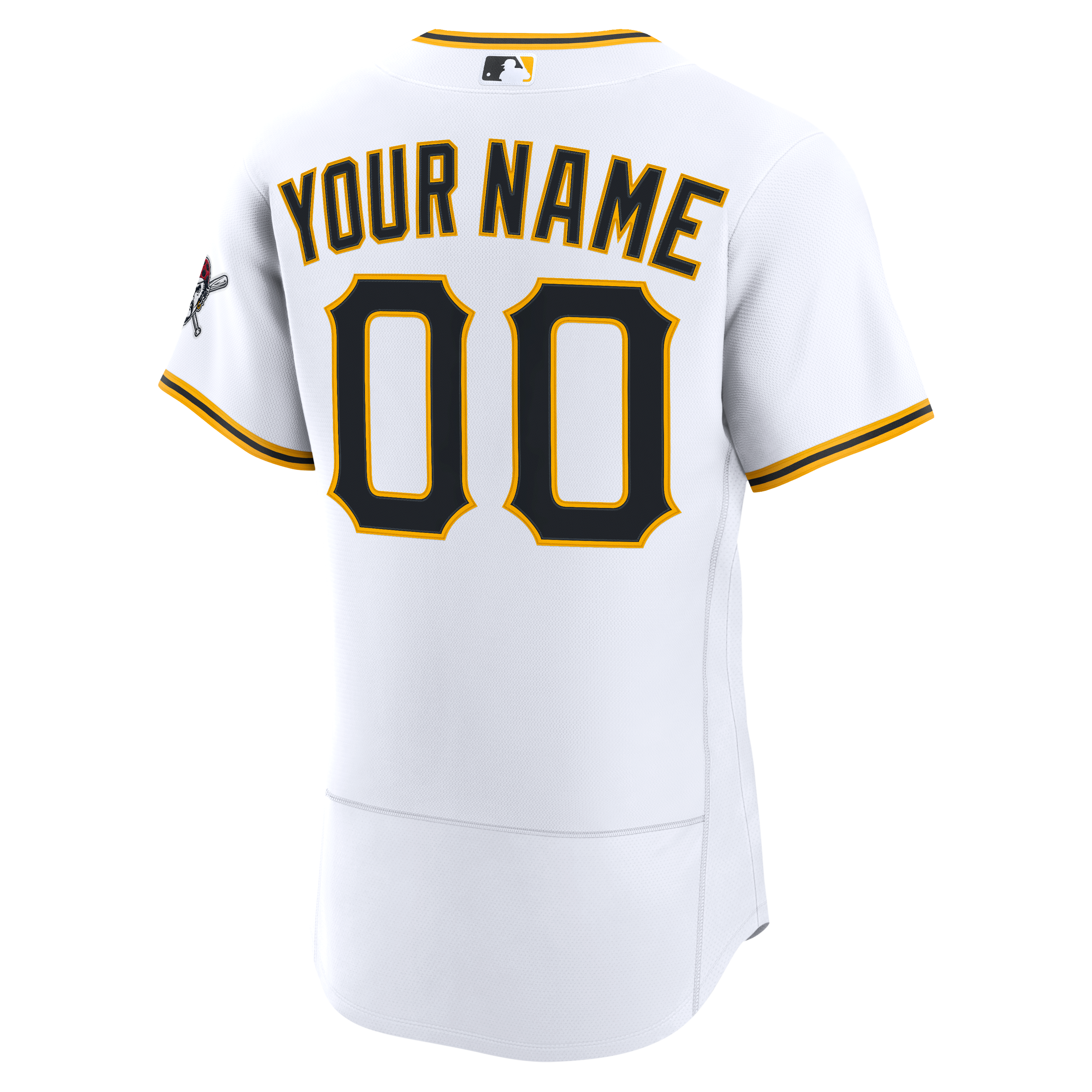Men's Pittsburgh Pirates Nike White Home Authentic Custom Jersey - 4