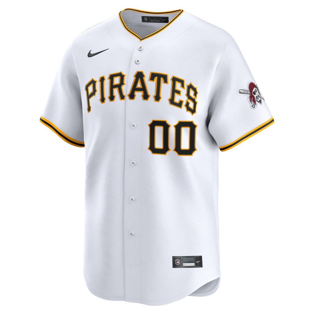Men's Pittsburgh Pirates Nike White Home Limited Custom Jersey - 3