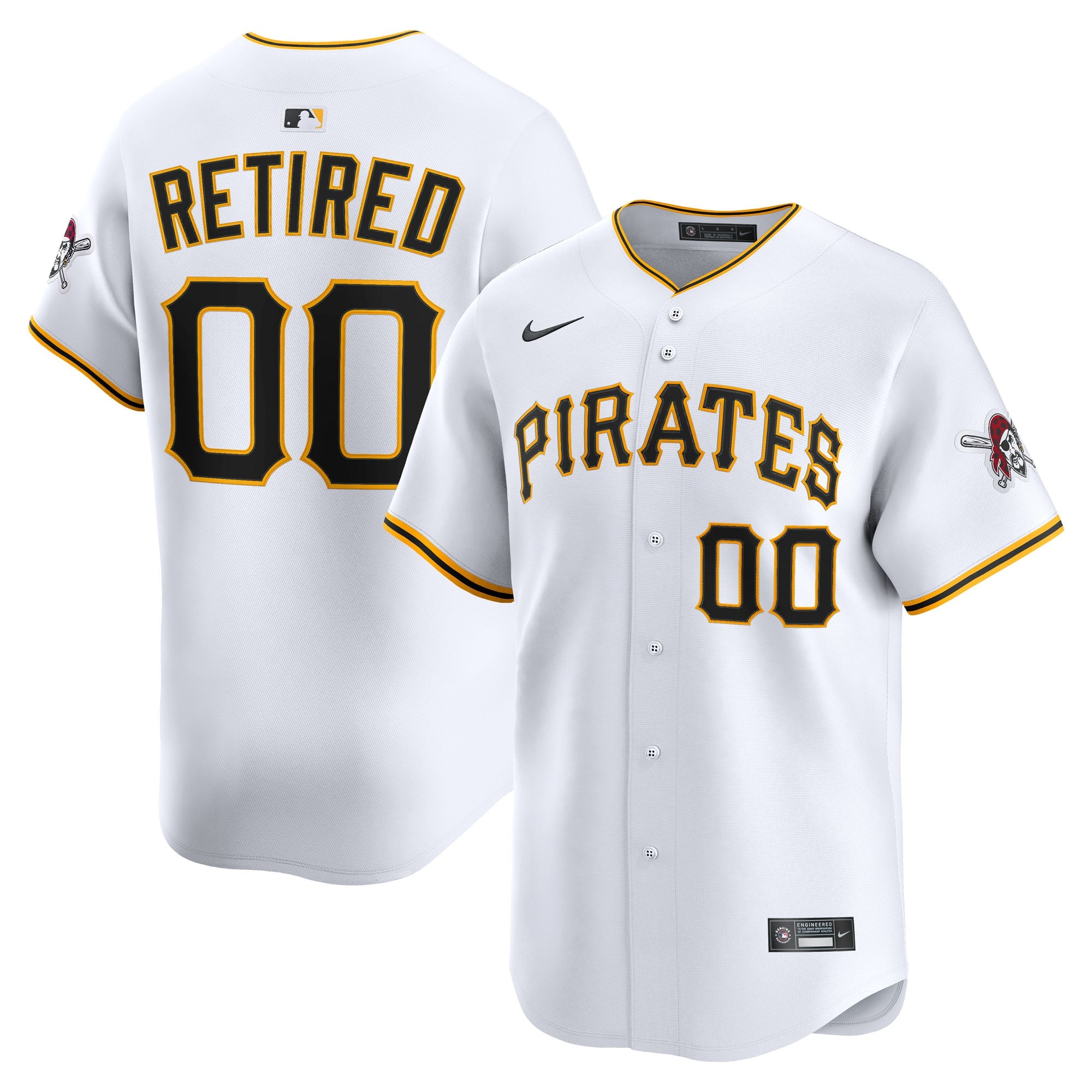 Men's Pittsburgh Pirates Nike White Home Limited Pick-A-Player Retired Roster Jersey - 2