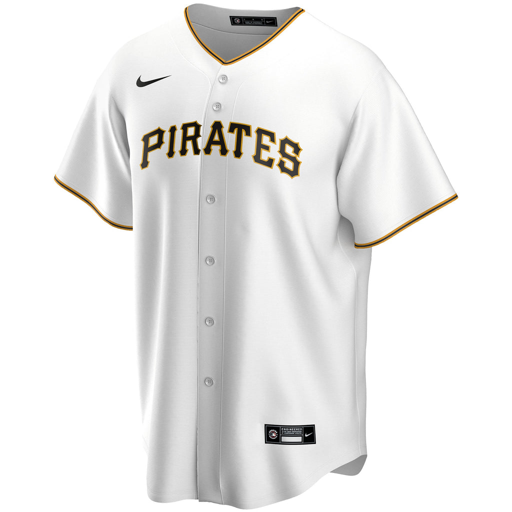Men's Pittsburgh Pirates Nike White Home Replica Custom Jersey - 3