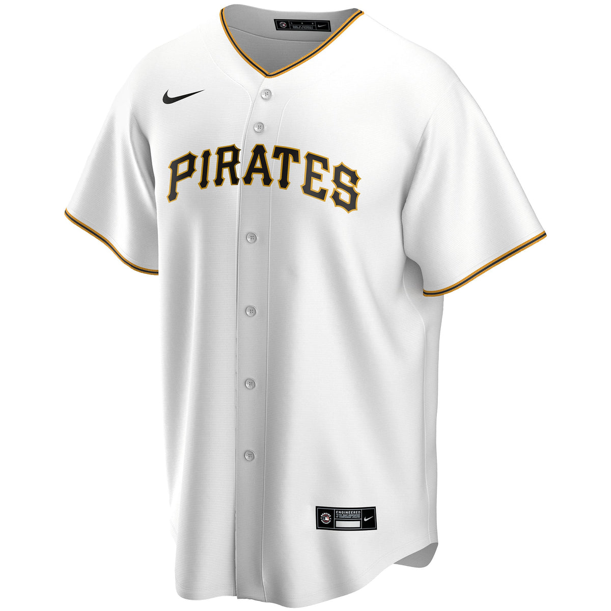 Men's Pittsburgh Pirates Nike White Home Replica Custom Jersey - 3
