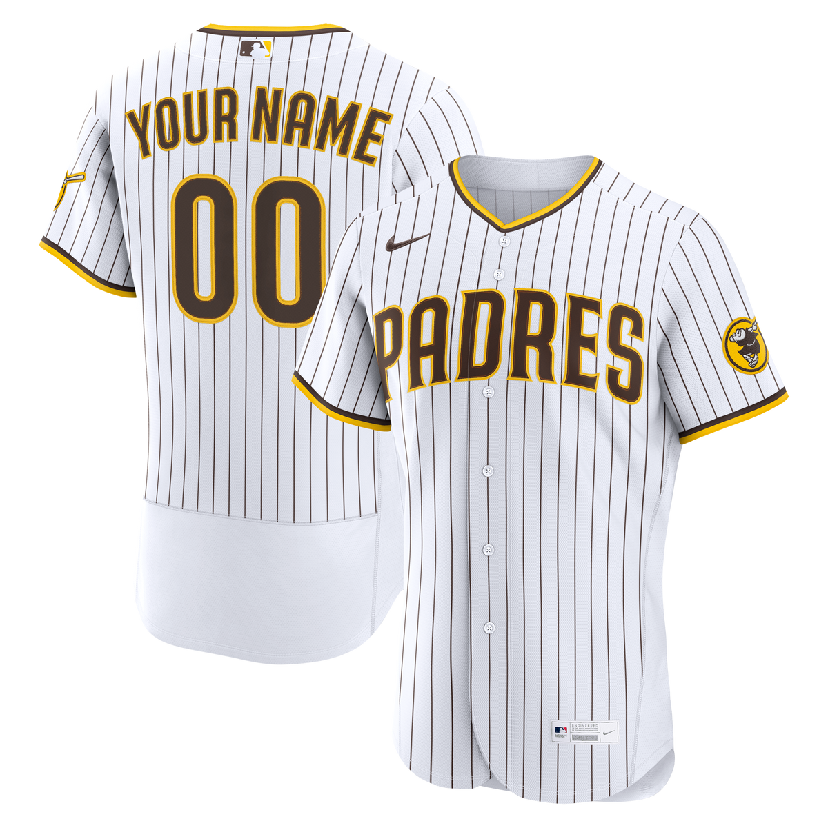 Men's San Diego Padres Nike White Home Authentic Custom Jersey - 2