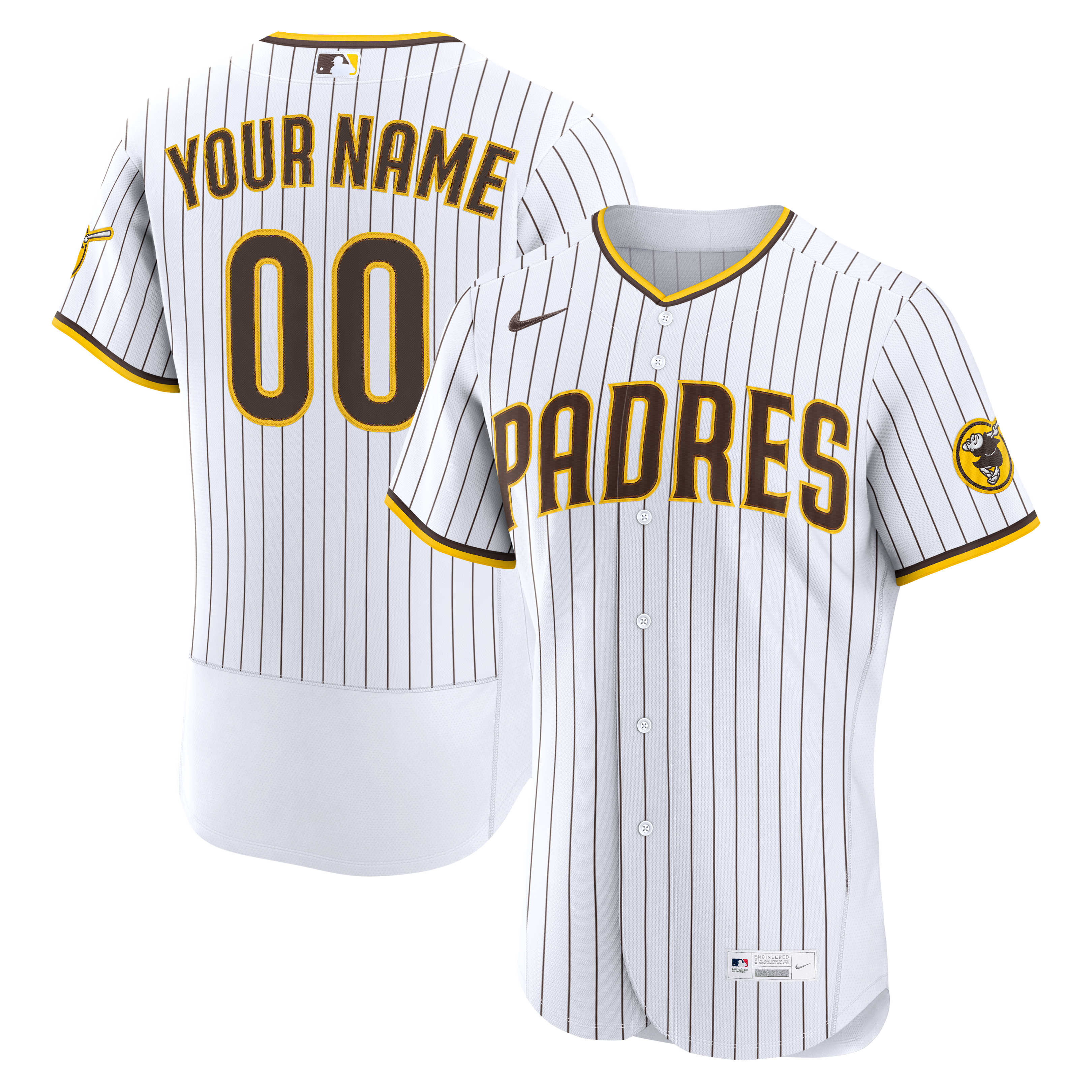 Men's San Diego Padres Nike White Home Authentic Custom Jersey