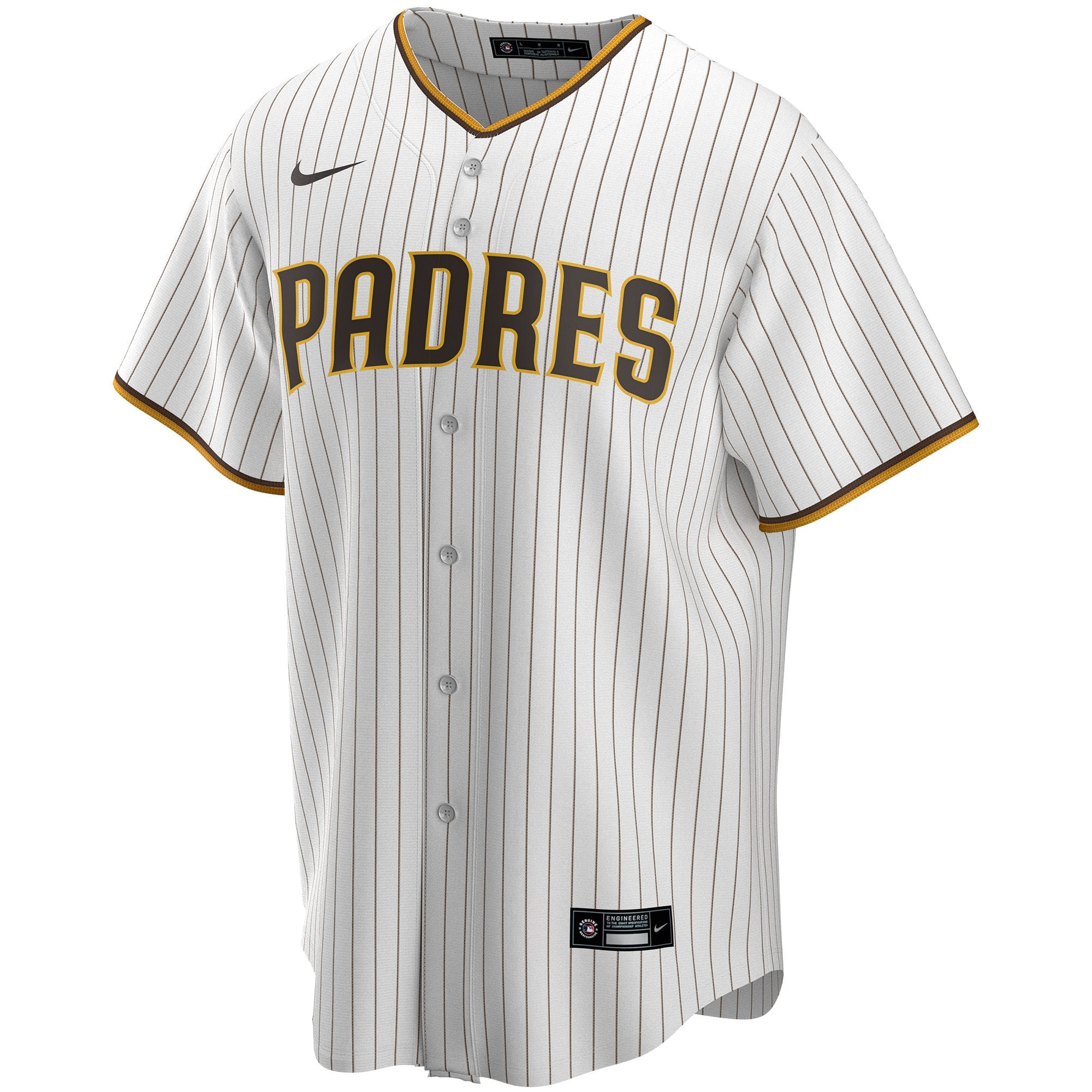 Men's San Diego Padres Nike White Home Replica Custom Jersey - 3