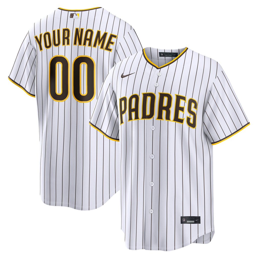 Men's San Diego Padres Nike White Home Replica Custom Jersey