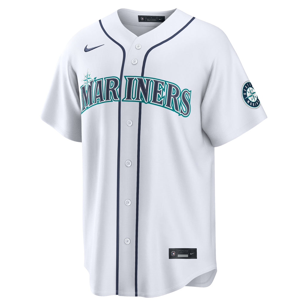 Men's Seattle Mariners Nike White Home Stadium Custom Jersey - 3