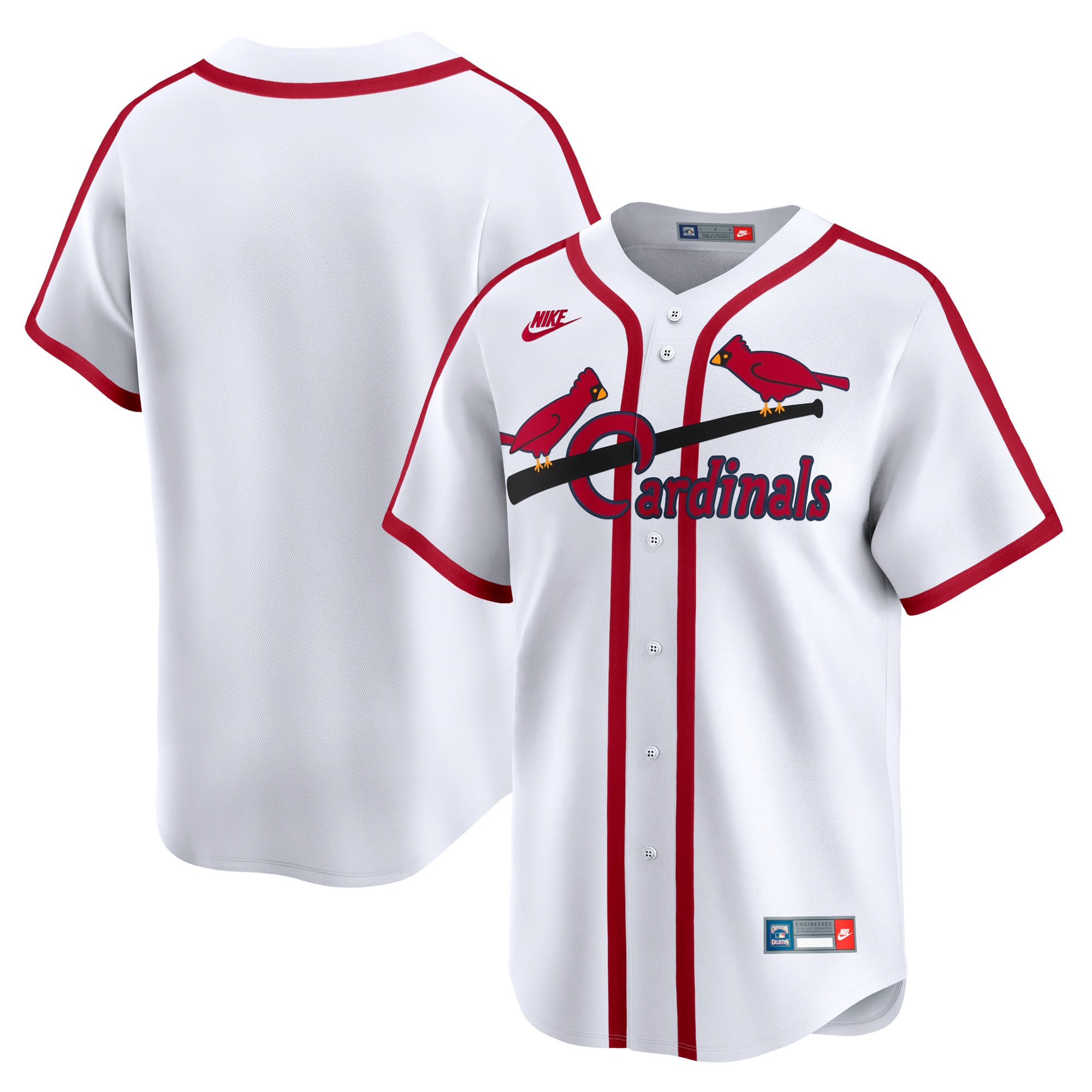 Men's St. Louis Cardinals Nike White Cooperstown Collection Limited Jersey - 2