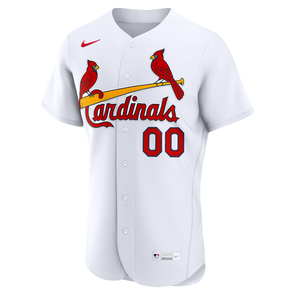 Men's St. Louis Cardinals Nike White Home Authentic Custom Jersey - 3