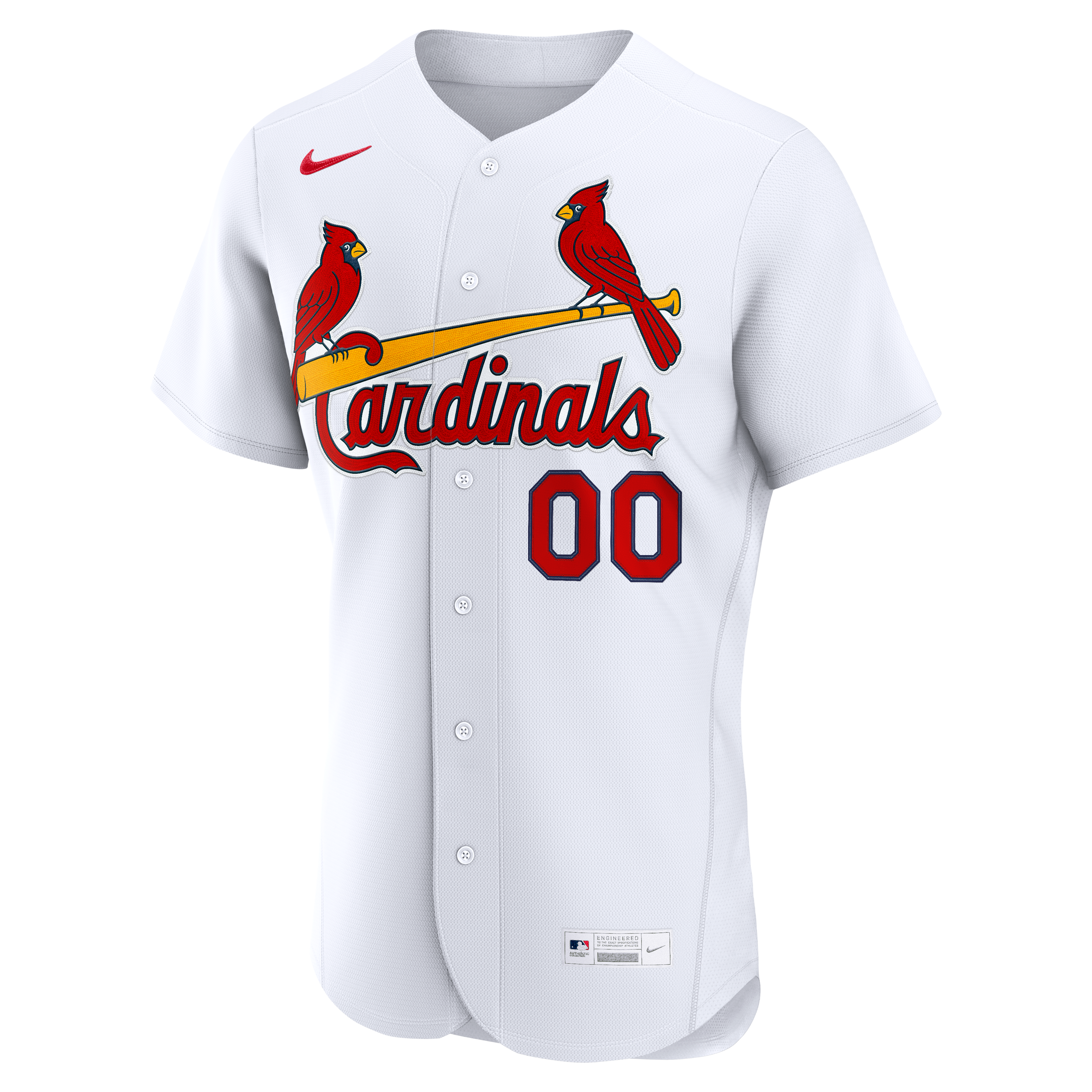 Men's St. Louis Cardinals Nike White Home Authentic Custom Jersey - 3