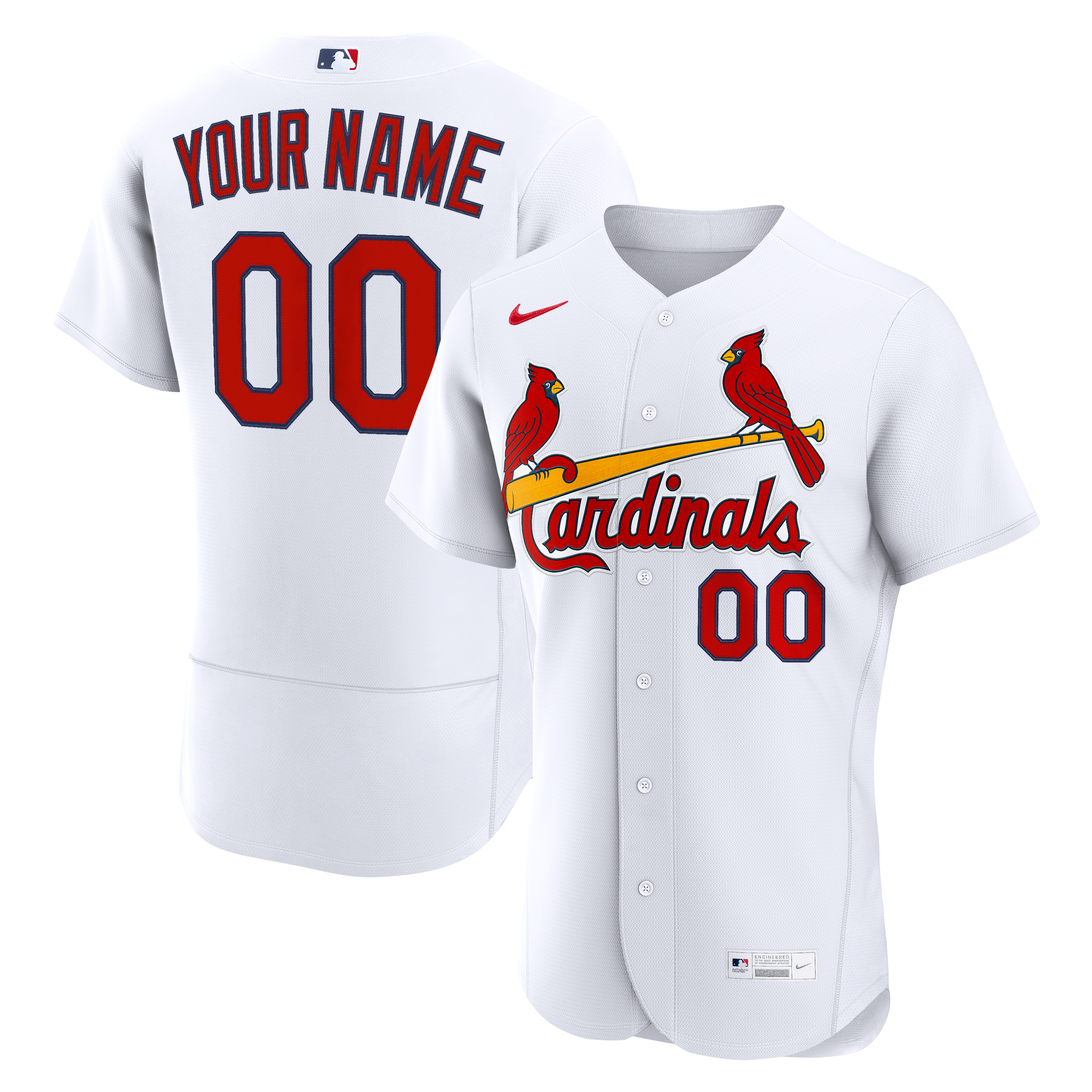 Men's St. Louis Cardinals Nike White Home Authentic Custom Jersey