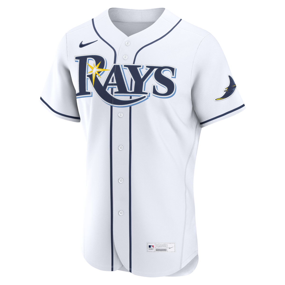 Men's Tampa Bay Rays Nike White Home Authentic Custom Jersey - 3