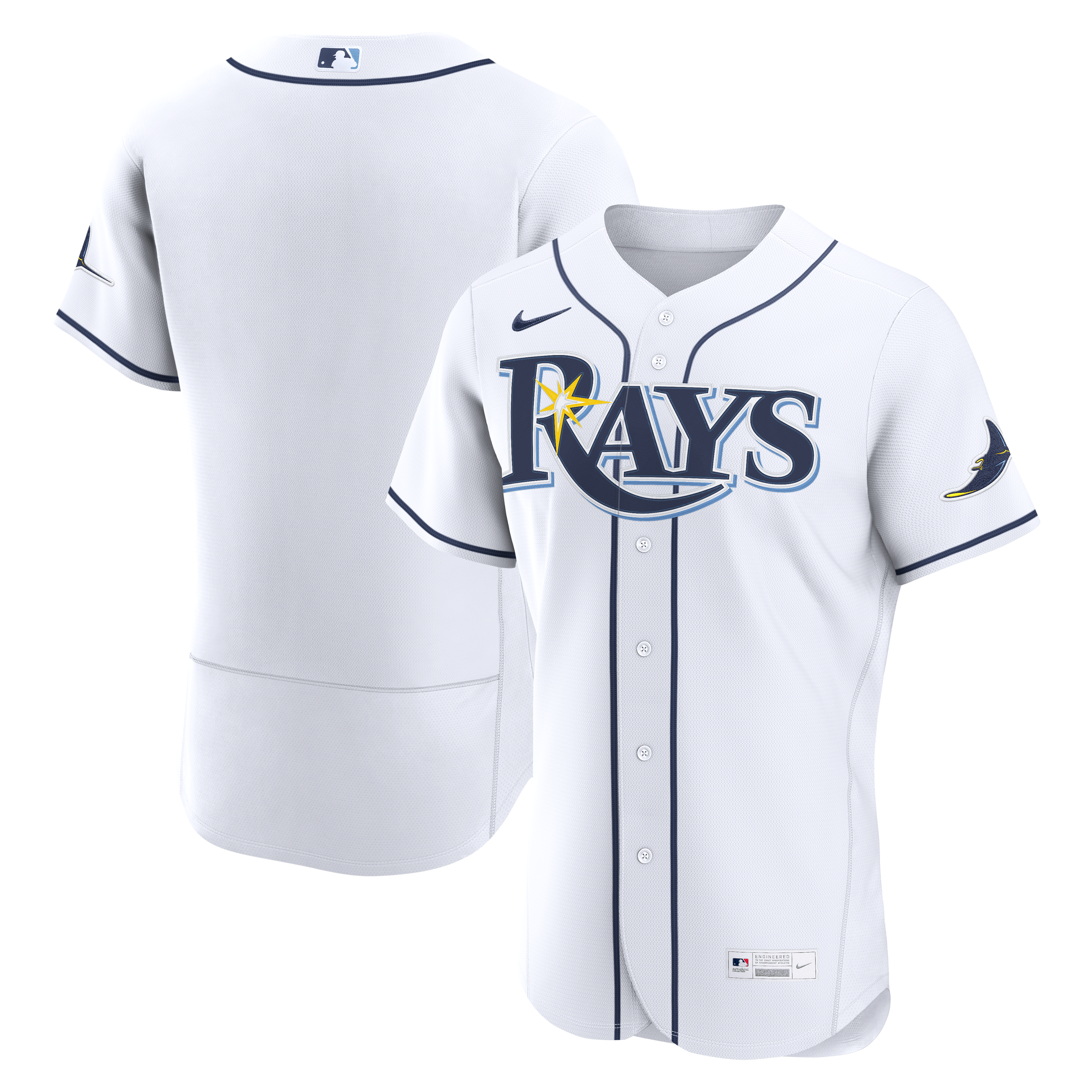 Men's Tampa Bay Rays Nike White Home Authentic Jersey - 2