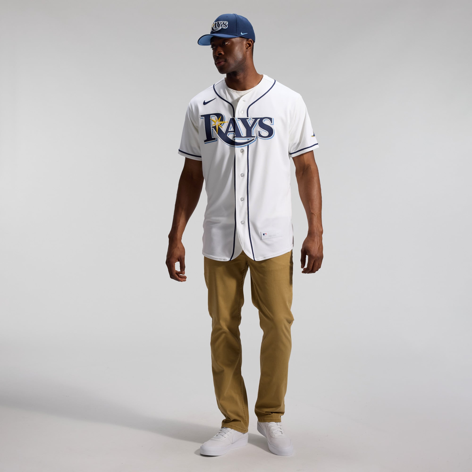 Men's Tampa Bay Rays Nike White Home Authentic Jersey - 7