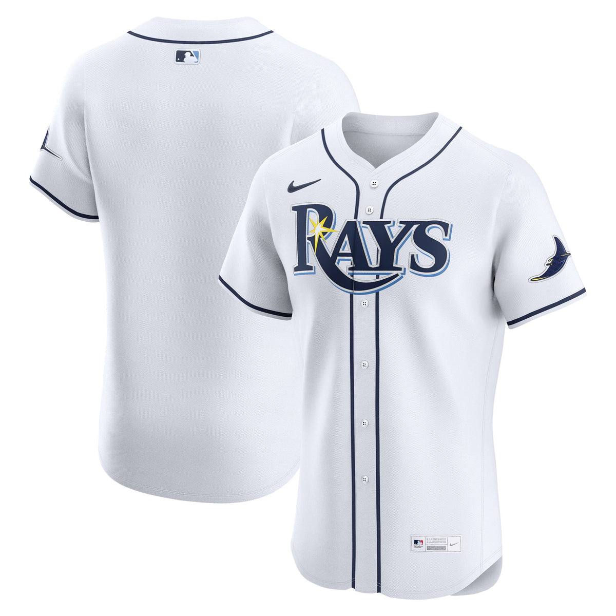 Men's Tampa Bay Rays Nike White Home Elite Jersey - 2
