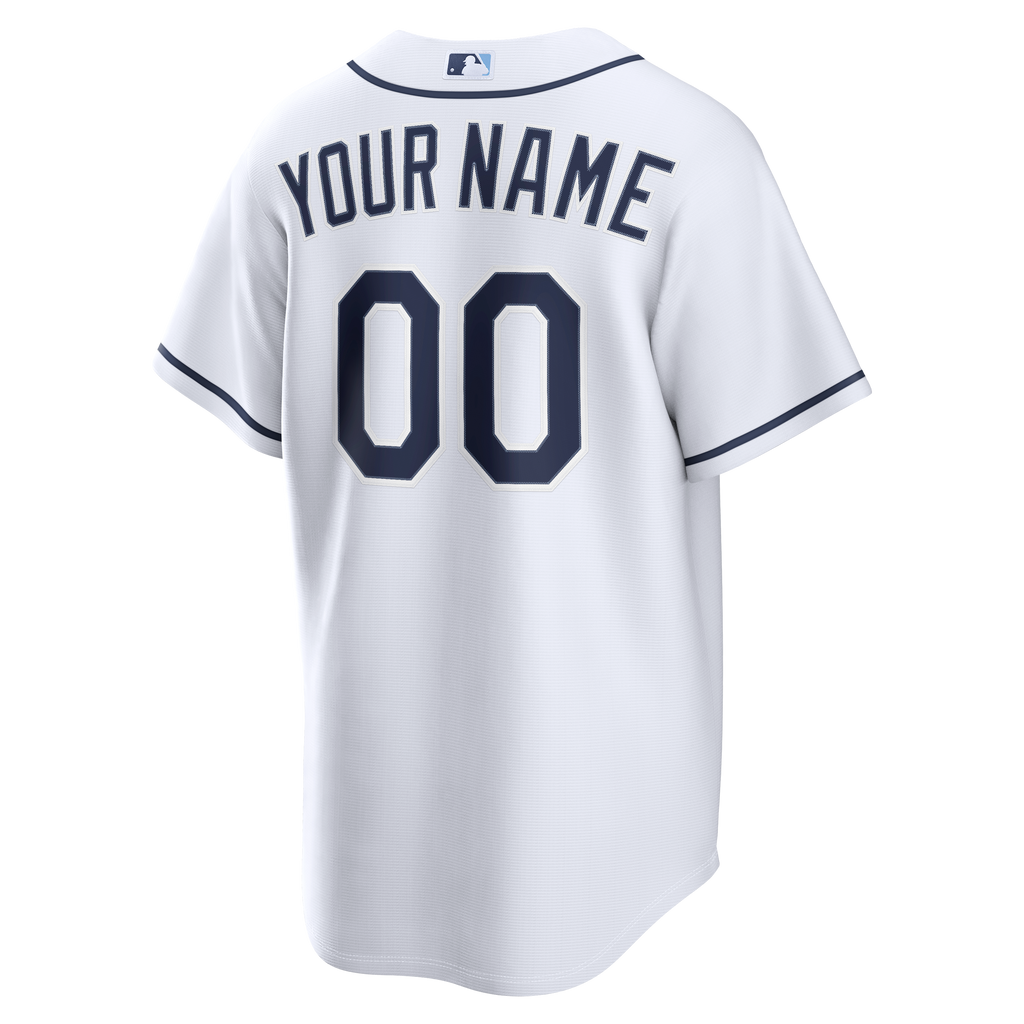 Men's Tampa Bay Rays Nike White Home Replica Custom Jersey - 4