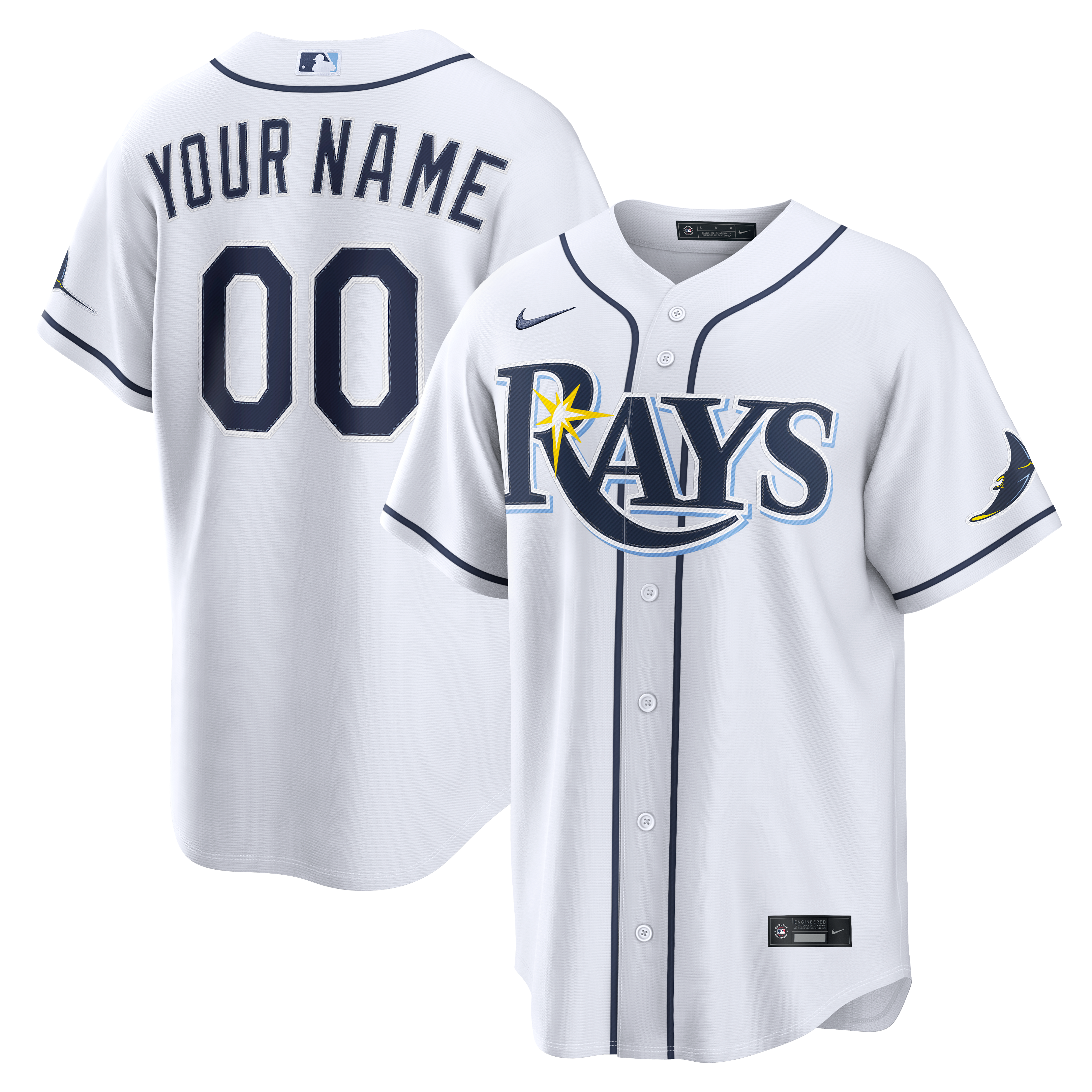 Men's Tampa Bay Rays Nike White Home Stadium Custom Jersey