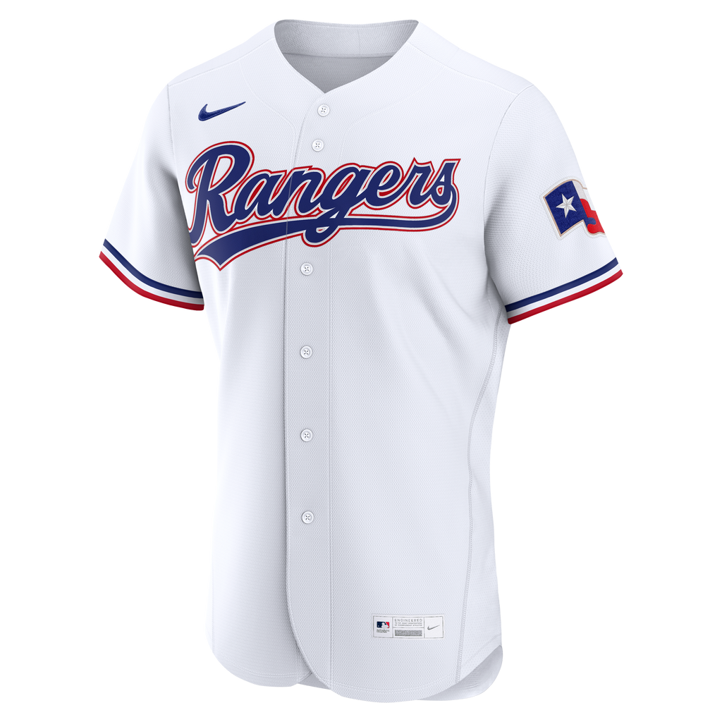 Men's Texas Rangers Nike White Home Authentic Custom Jersey - 3