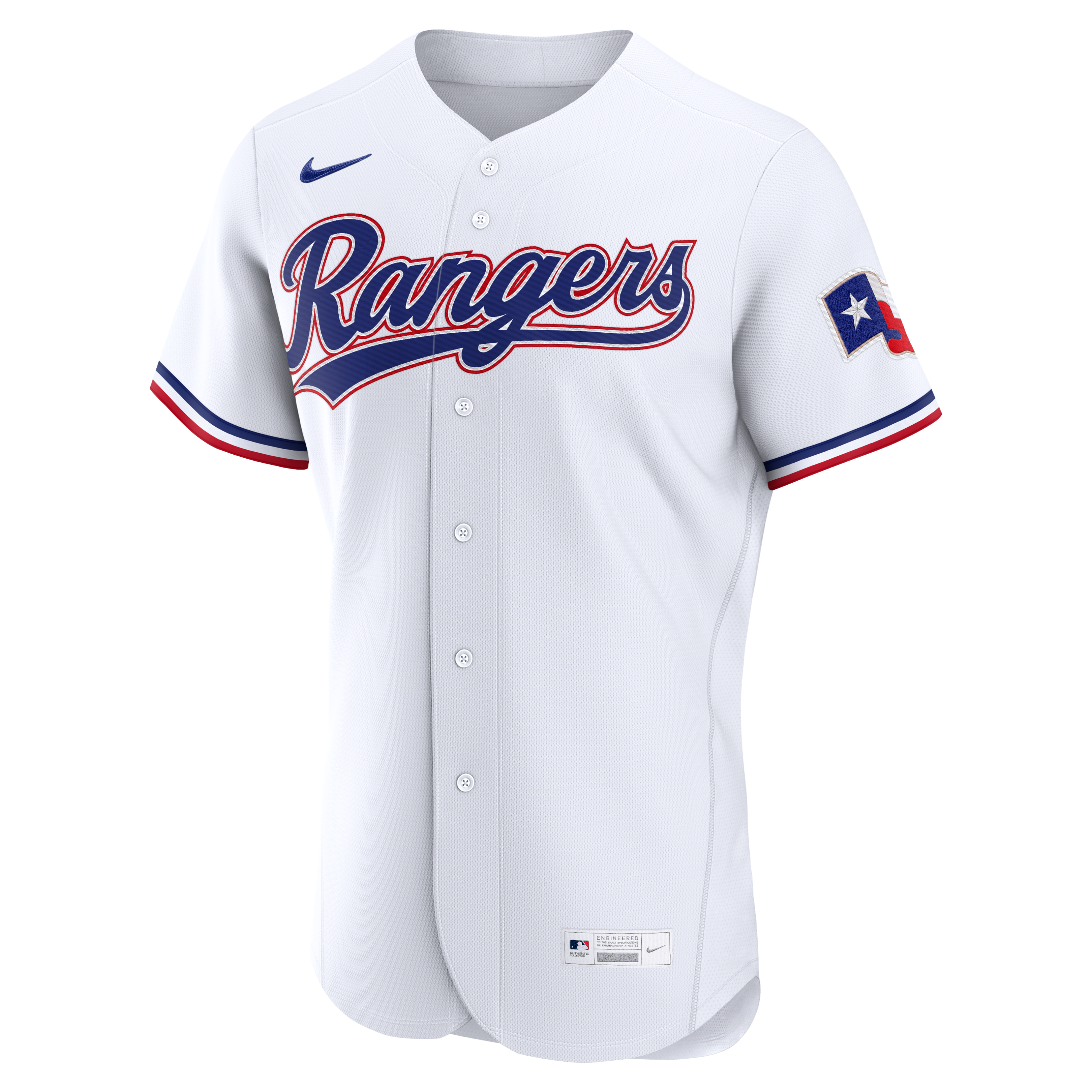 Men's Texas Rangers Nike White Home Authentic Custom Jersey - 3