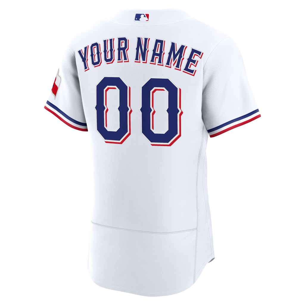 Men's Texas Rangers Nike White Home Authentic Custom Jersey - 4
