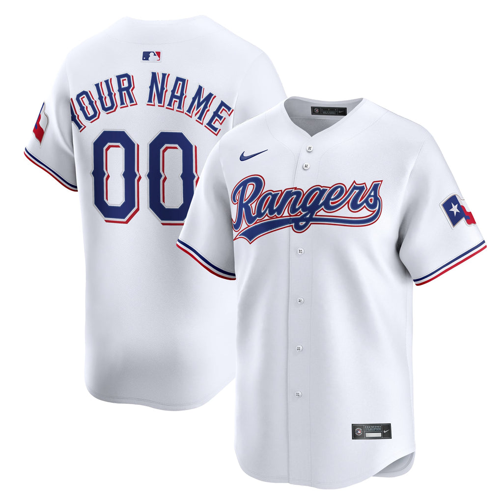 Men's Texas Rangers Nike White Home Limited Custom Jersey - 2