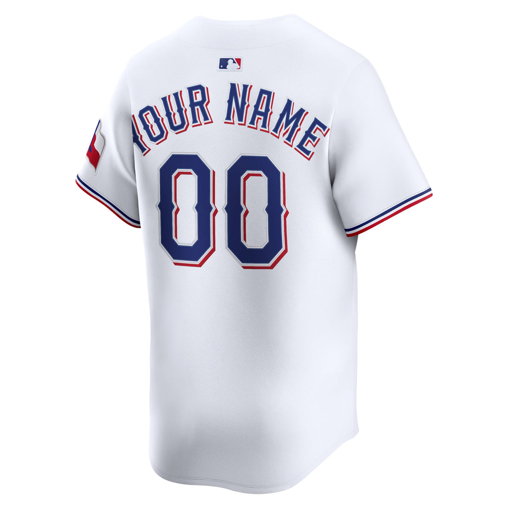 Men's Texas Rangers Nike White Home Limited Custom Jersey - 4