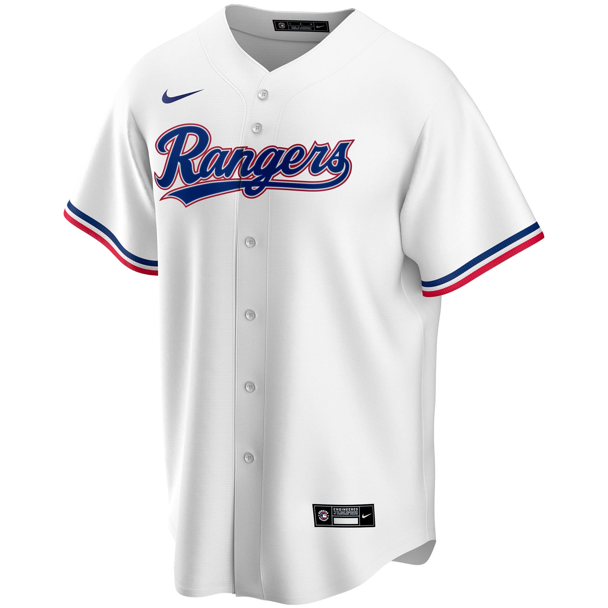 Men's Texas Rangers Nike White Home Replica Custom Jersey - 3