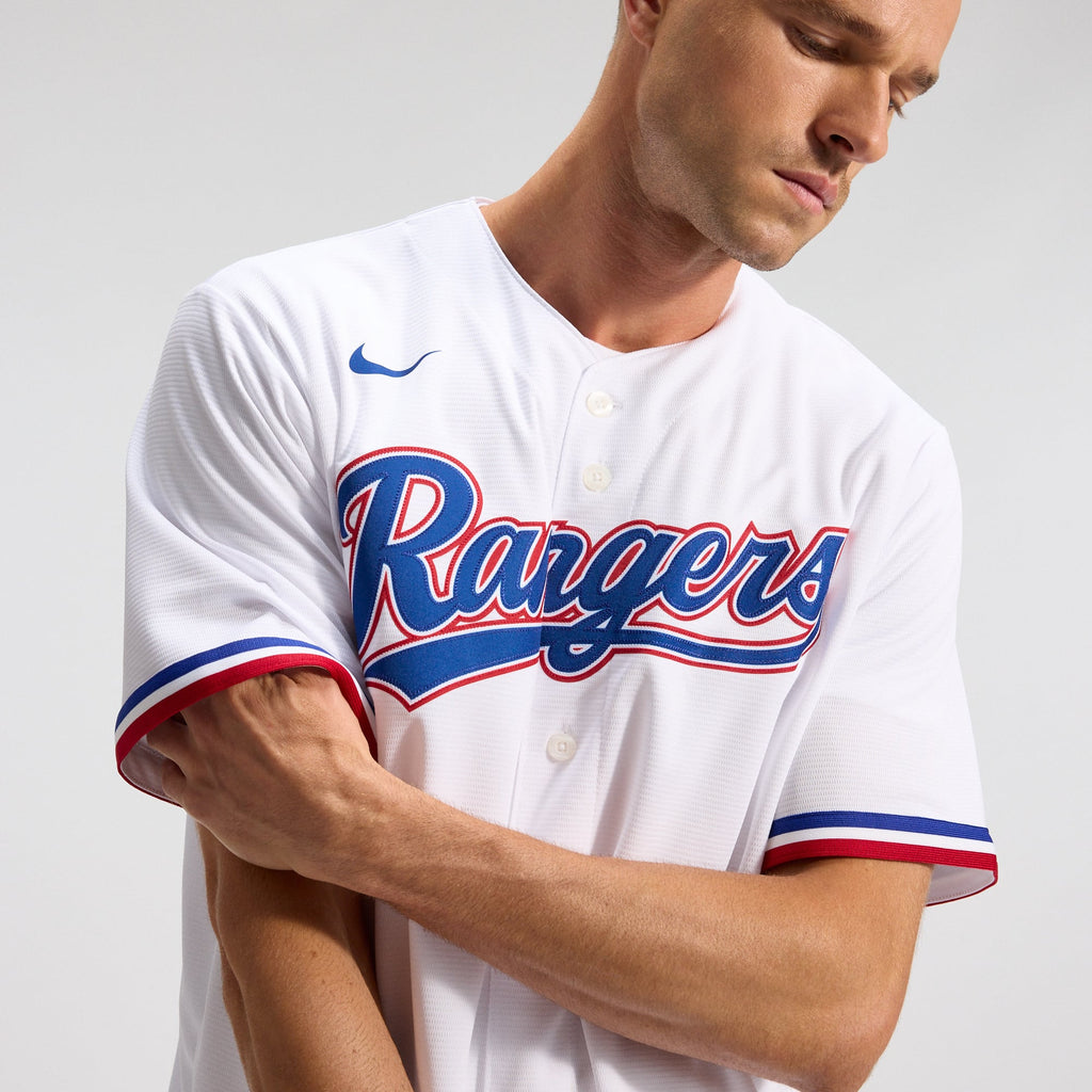 Men's Texas Rangers Nike White Home Replica Team Jersey - 10