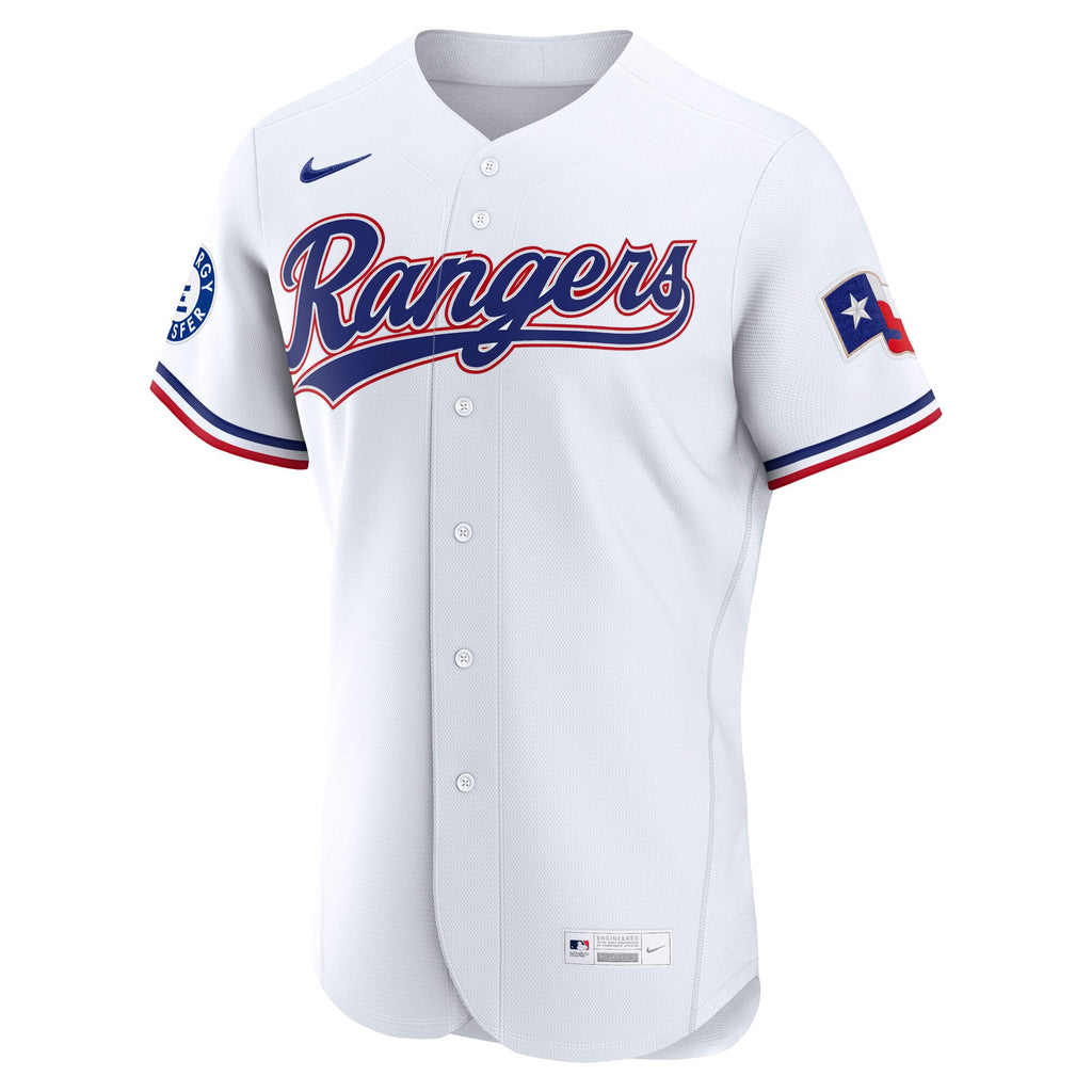 Men's Texas Rangers Nike White Home Sponsor Patch Authentic Jersey - 3