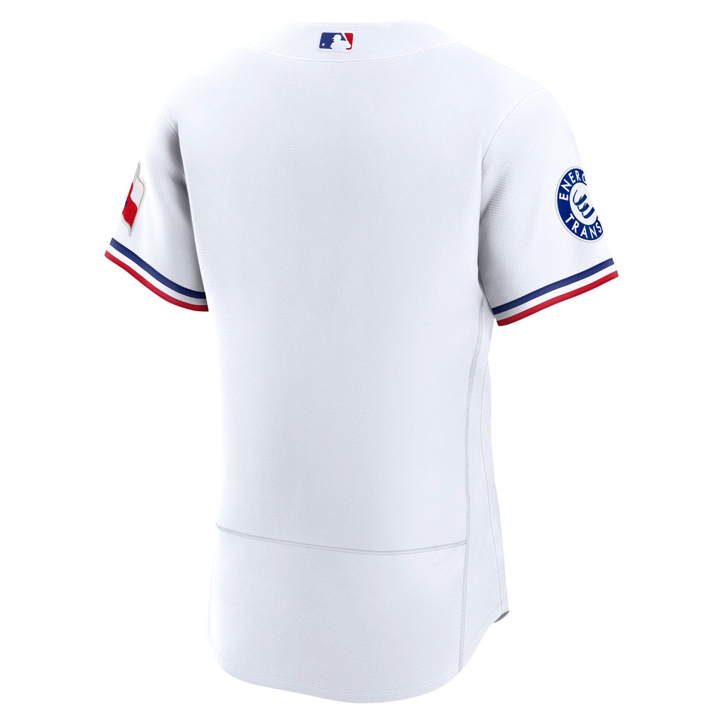 Men's Texas Rangers Nike White Home Sponsor Patch Authentic Jersey - 4