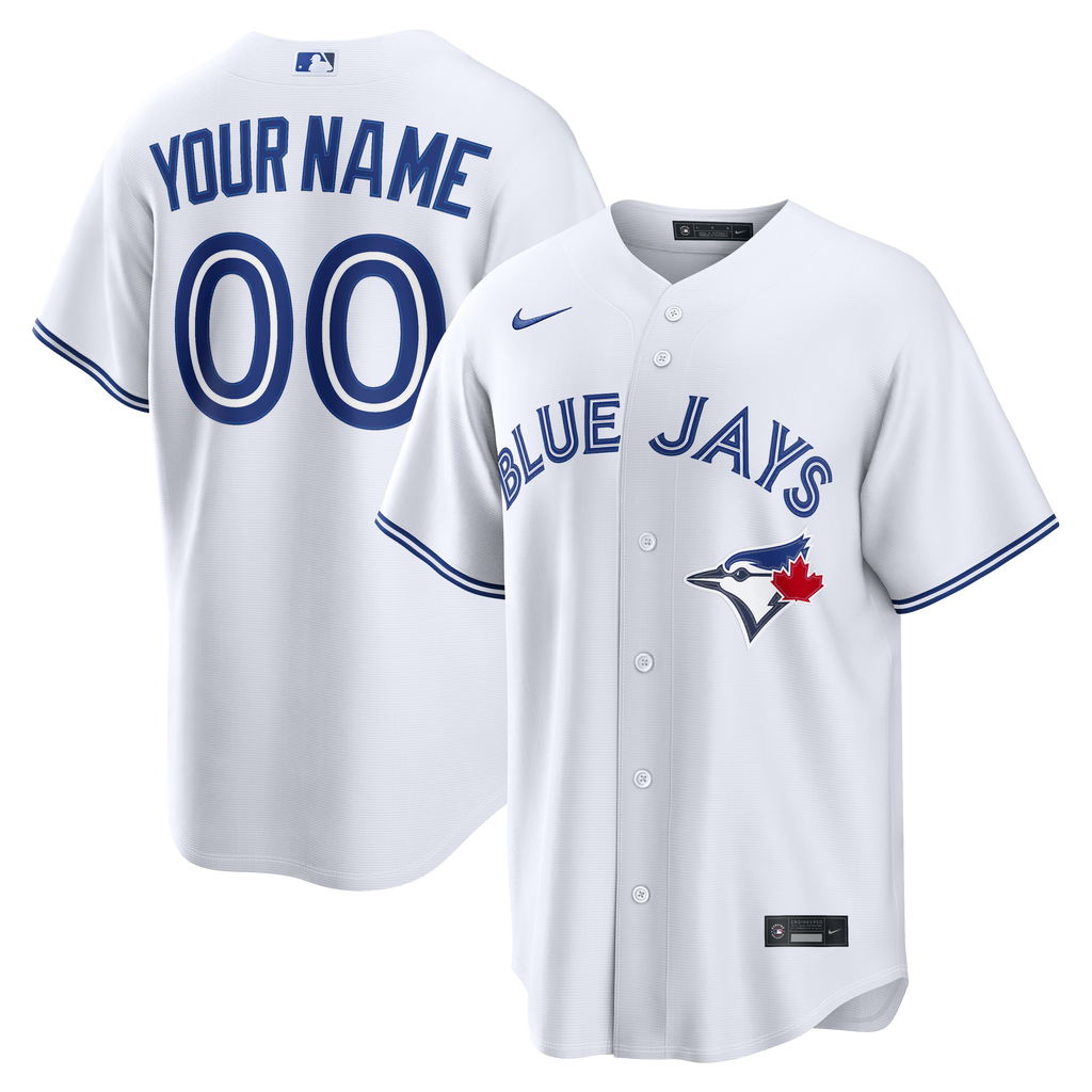 Men's Toronto Blue Jays Nike White Home Replica Custom Jersey - 2