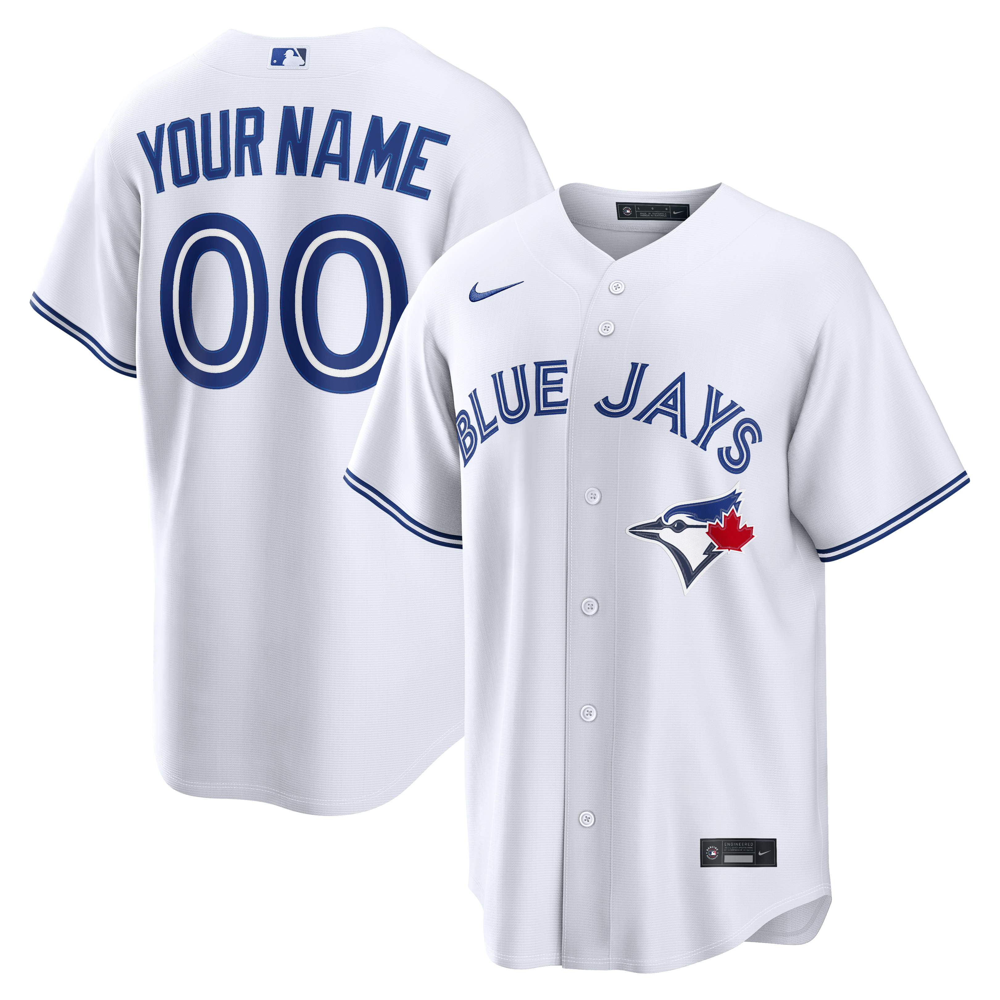 Men's Toronto Blue Jays Nike White Home Replica Custom Jersey - 2