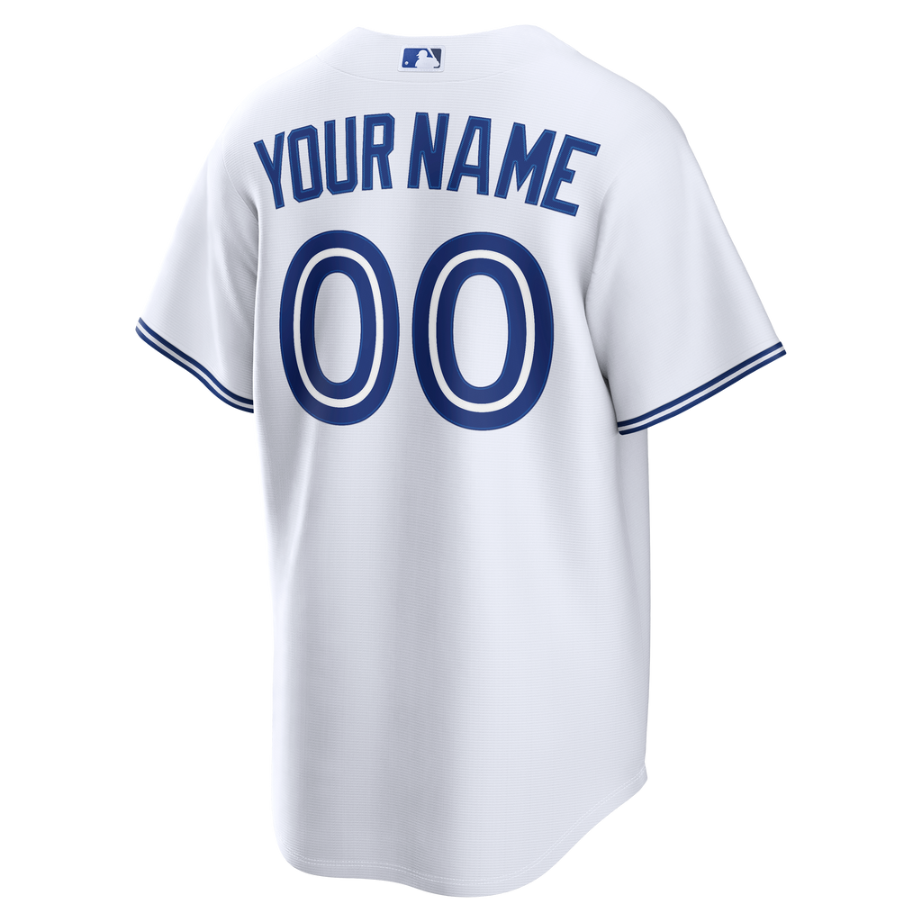 Men's Toronto Blue Jays Nike White Home Replica Custom Jersey - 4