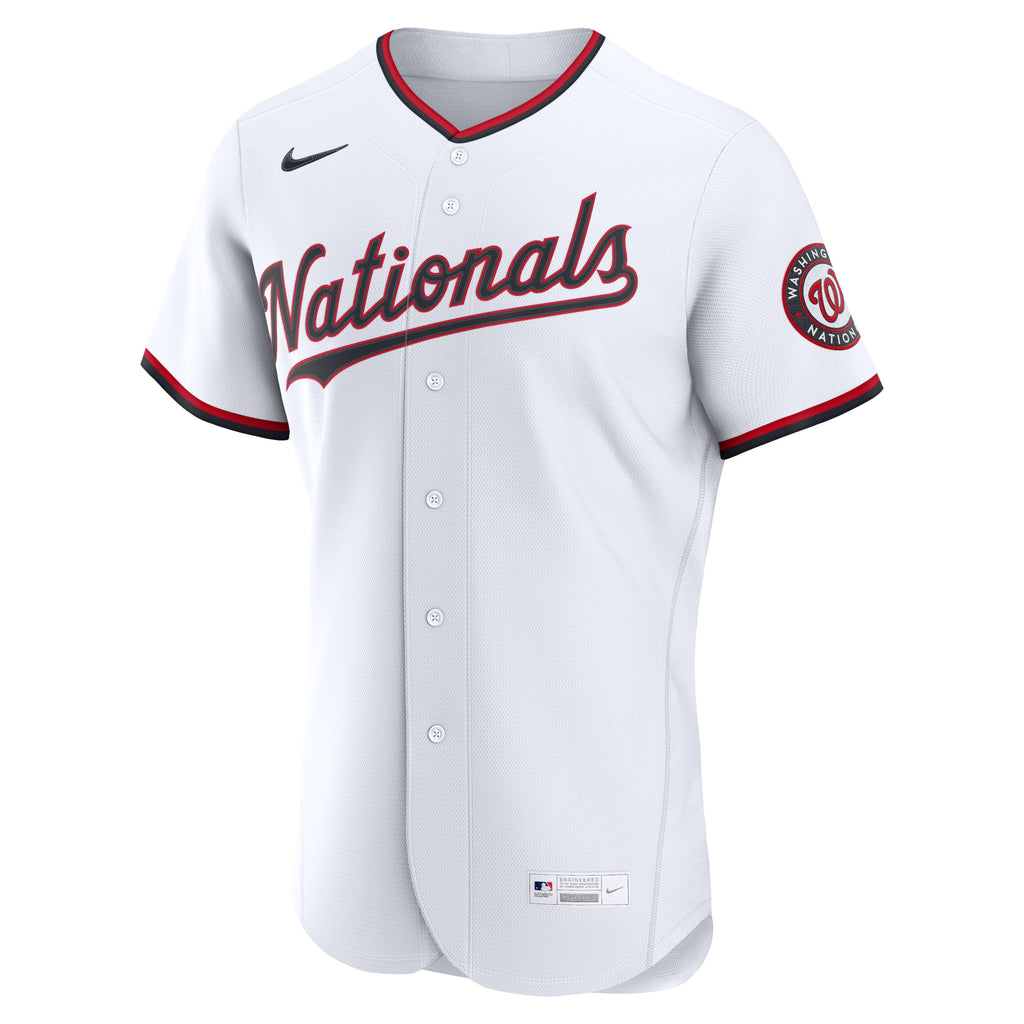 Men's Washington Nationals Nike White Home Authentic Custom Jersey - 3