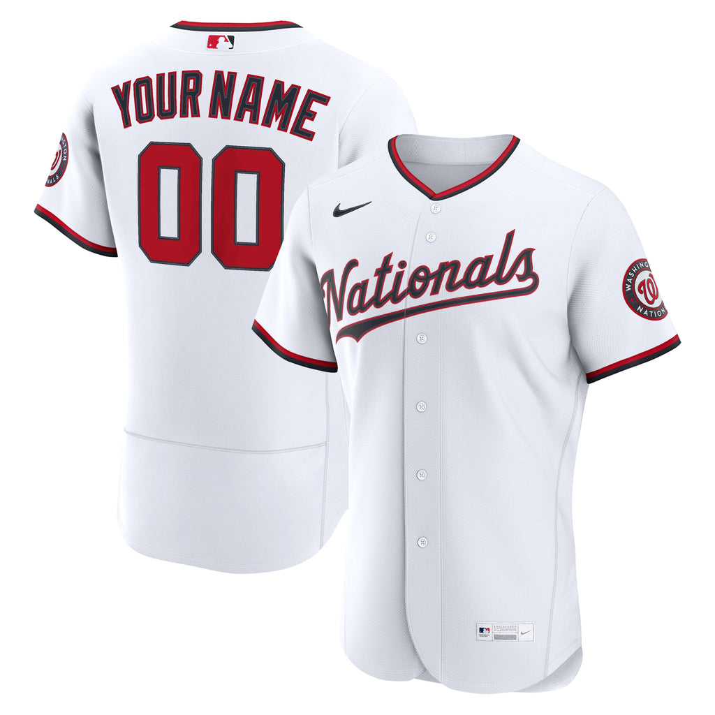Men's Washington Nationals Nike White Home Authentic Custom Jersey