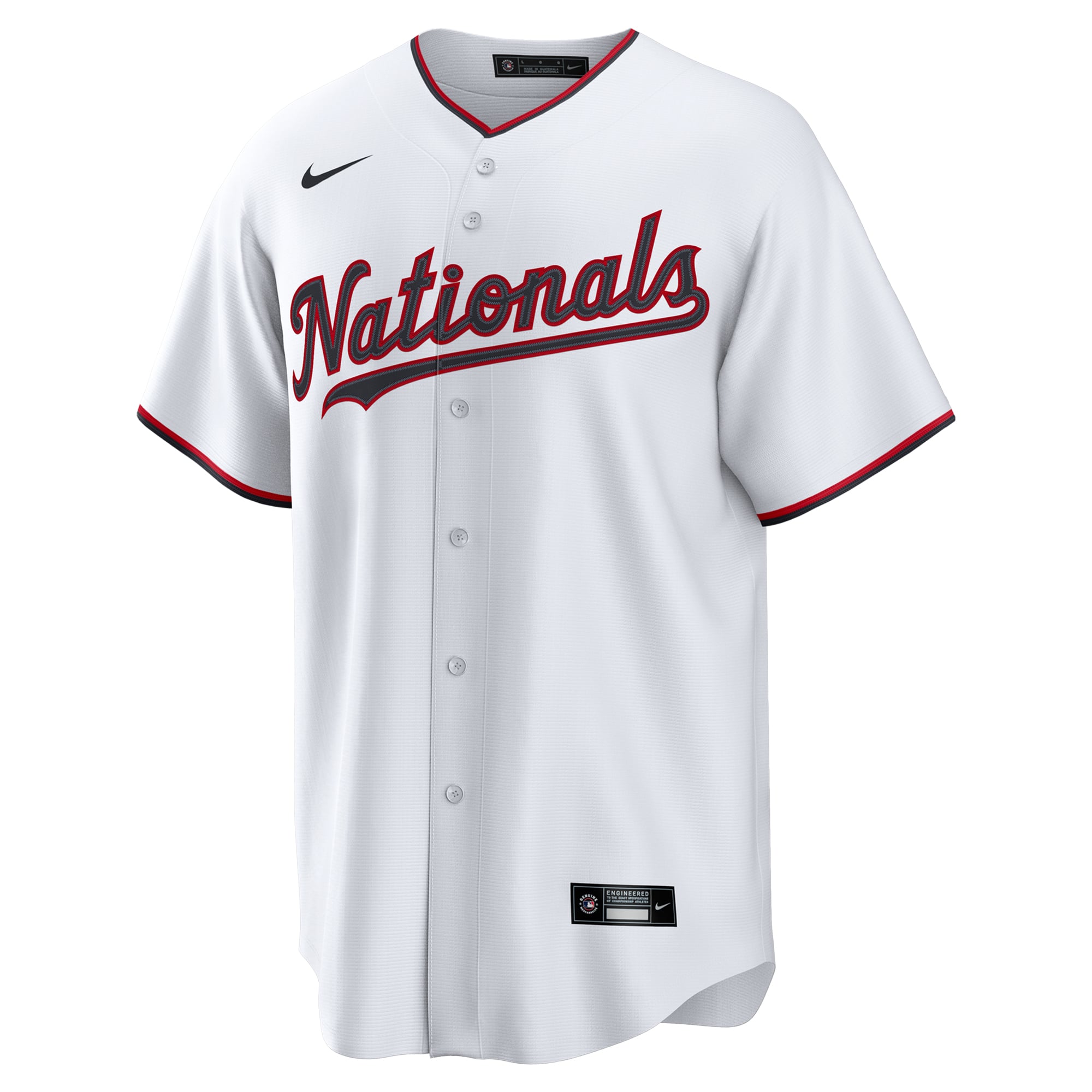 Men's Washington Nationals Nike White Home Custom Replica Jersey - 3
