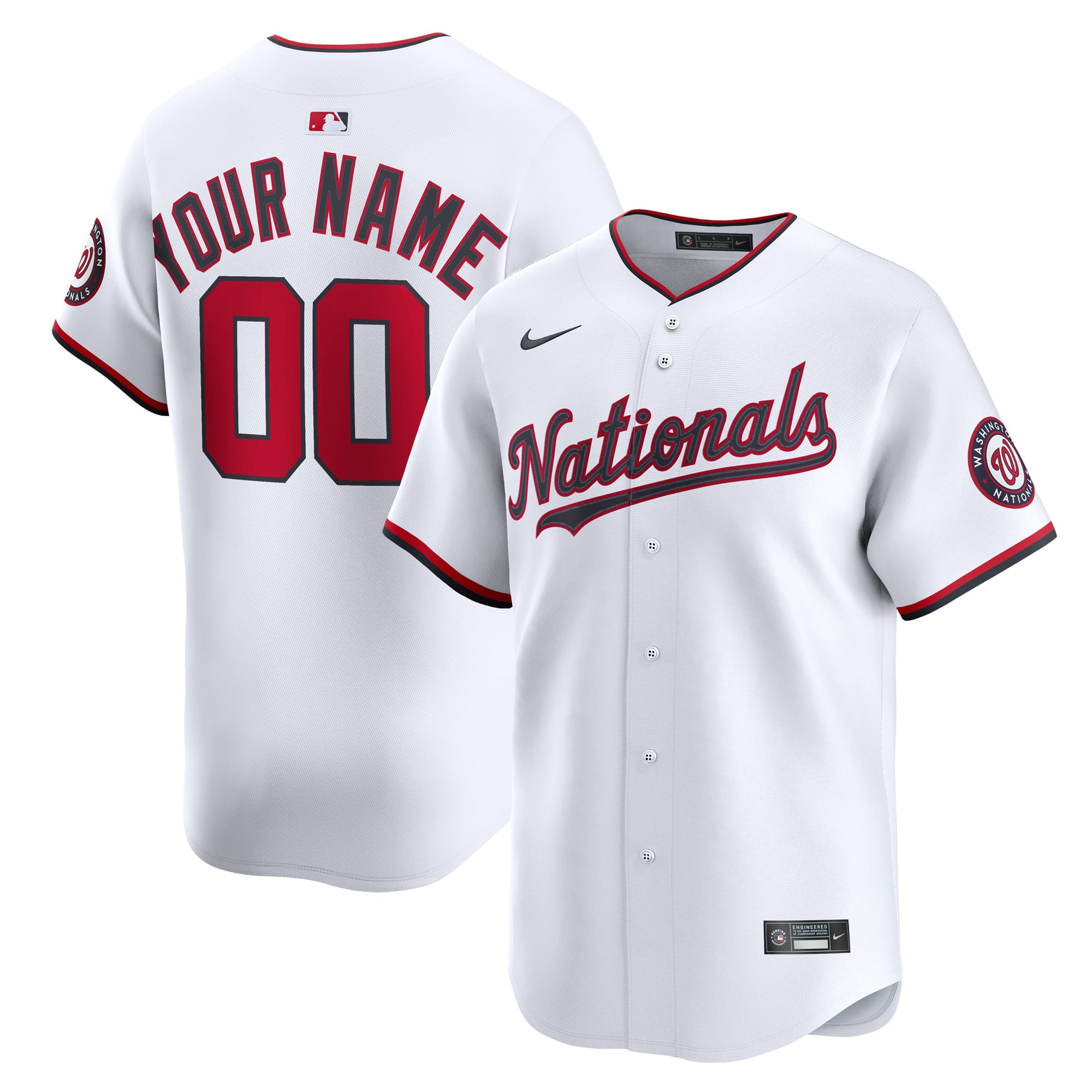 Men's Washington Nationals Nike White Home Limited Custom Jersey - 2