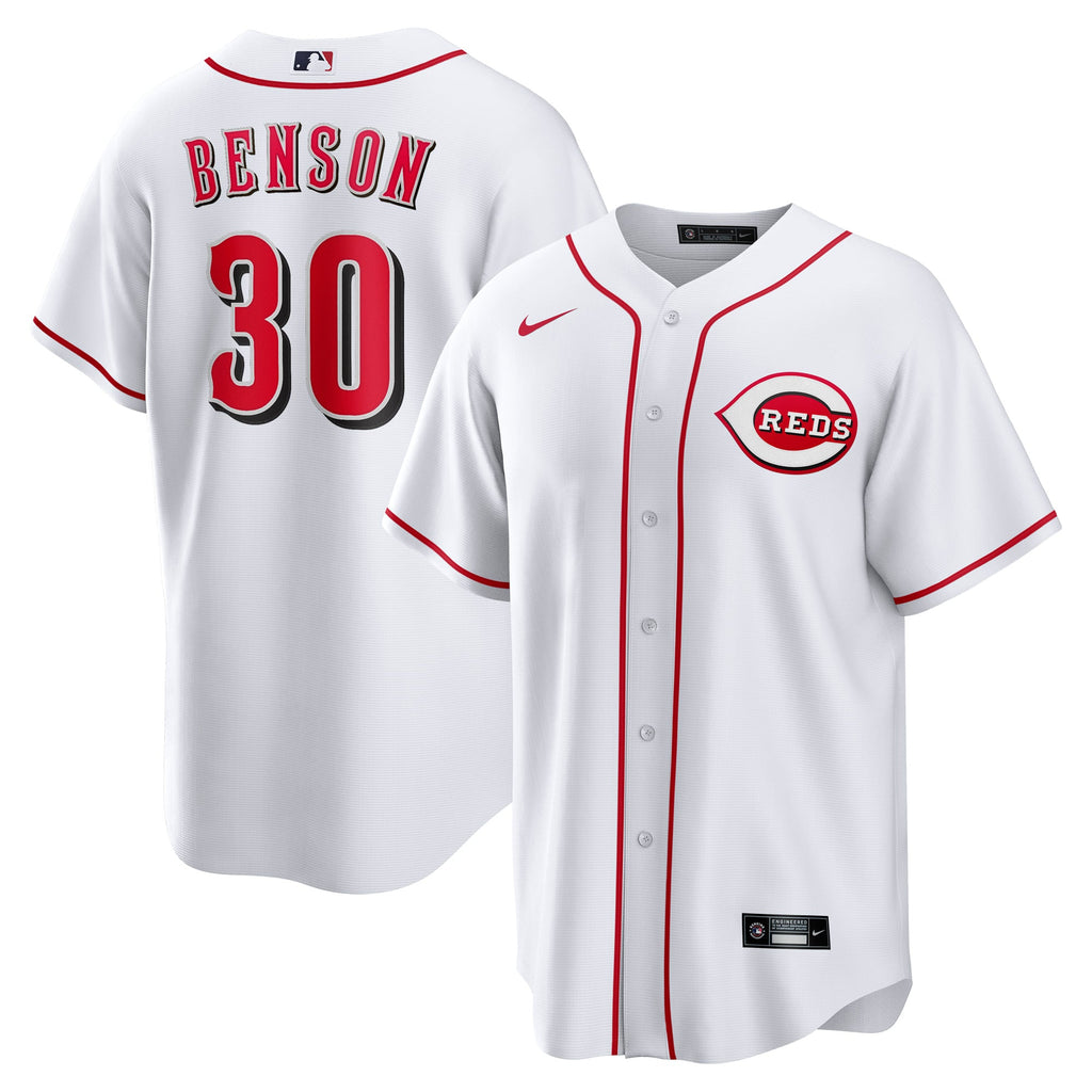 Men's Cincinnati Reds Will Benson Nike White Home Replica Jersey - 2