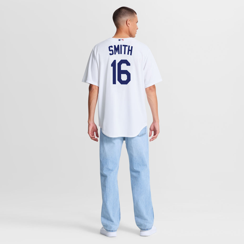 Men's Los Angeles Dodgers Will Smith Nike White Home Replica Jersey - 4