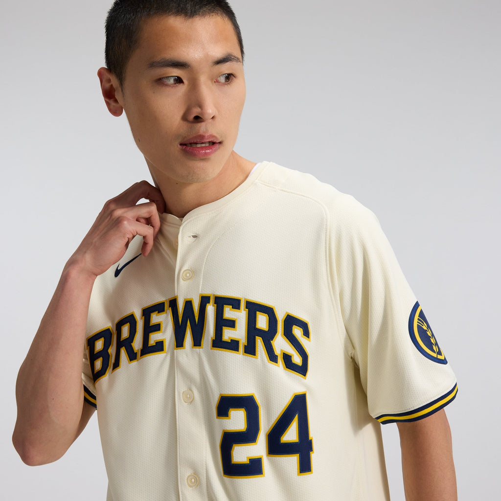 Men's Milwaukee Brewers William Contreras Nike Cream Home Limited Player Jersey - 11