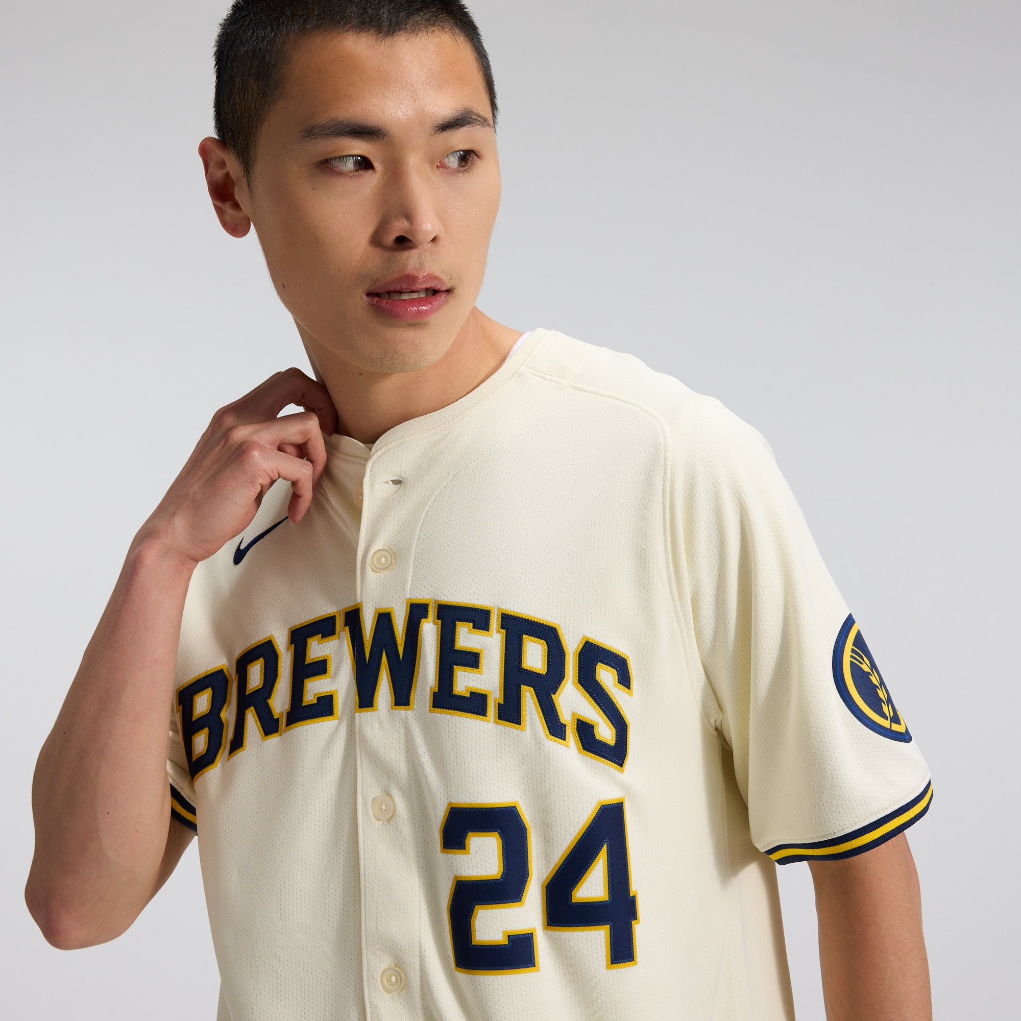 Men's Milwaukee Brewers William Contreras Nike Cream Home Limited Player Jersey - 11