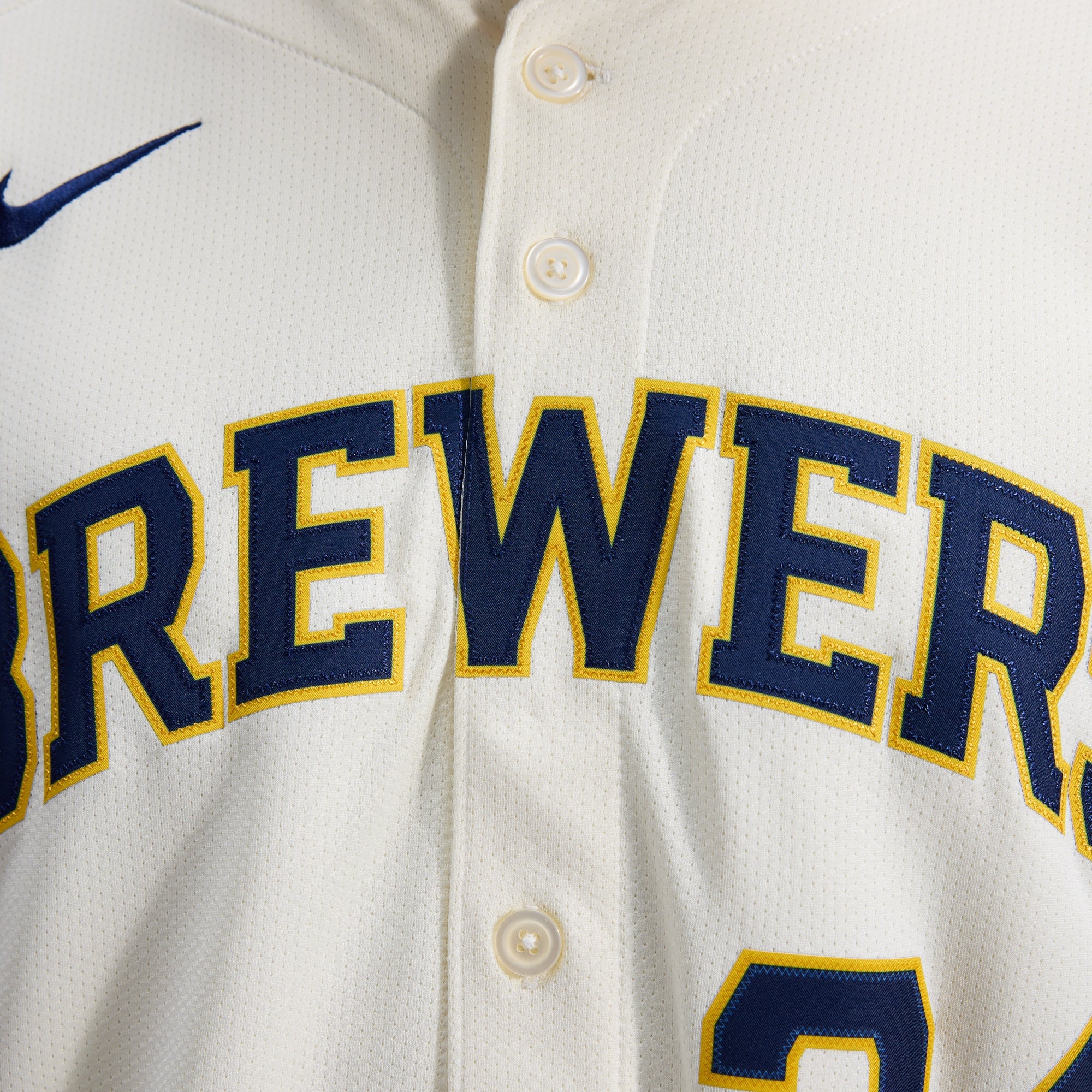 Men's Milwaukee Brewers William Contreras Nike Cream Home Limited Player Jersey - 12