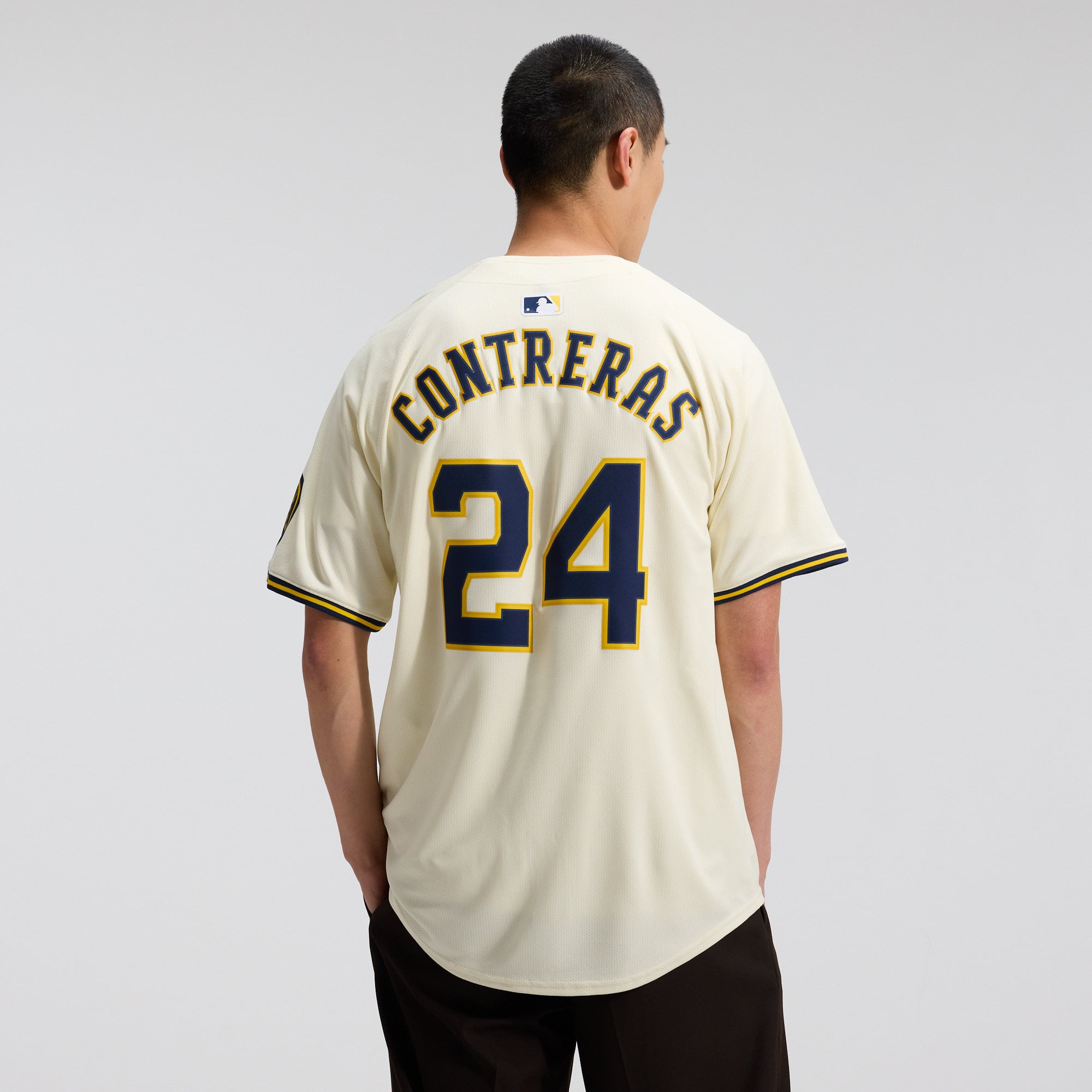 Men's Milwaukee Brewers William Contreras Nike Cream Home Limited Player Jersey - 4