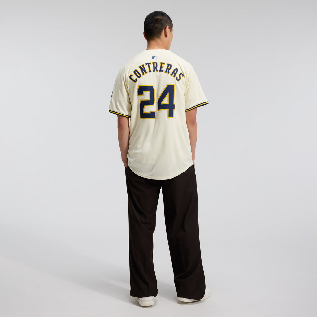 Men's Milwaukee Brewers William Contreras Nike Cream Home Limited Player Jersey - 6