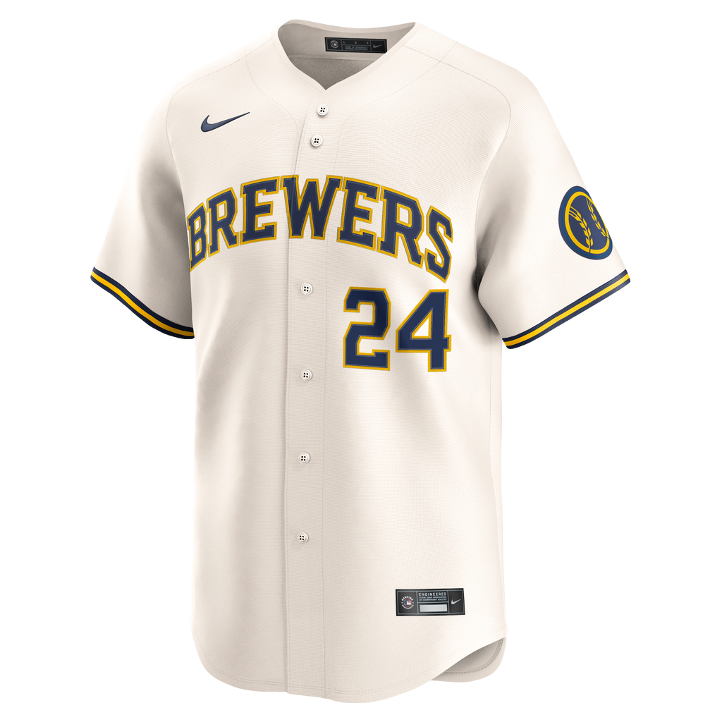 Men's Milwaukee Brewers William Contreras Nike Cream Home Limited Player Jersey - 7