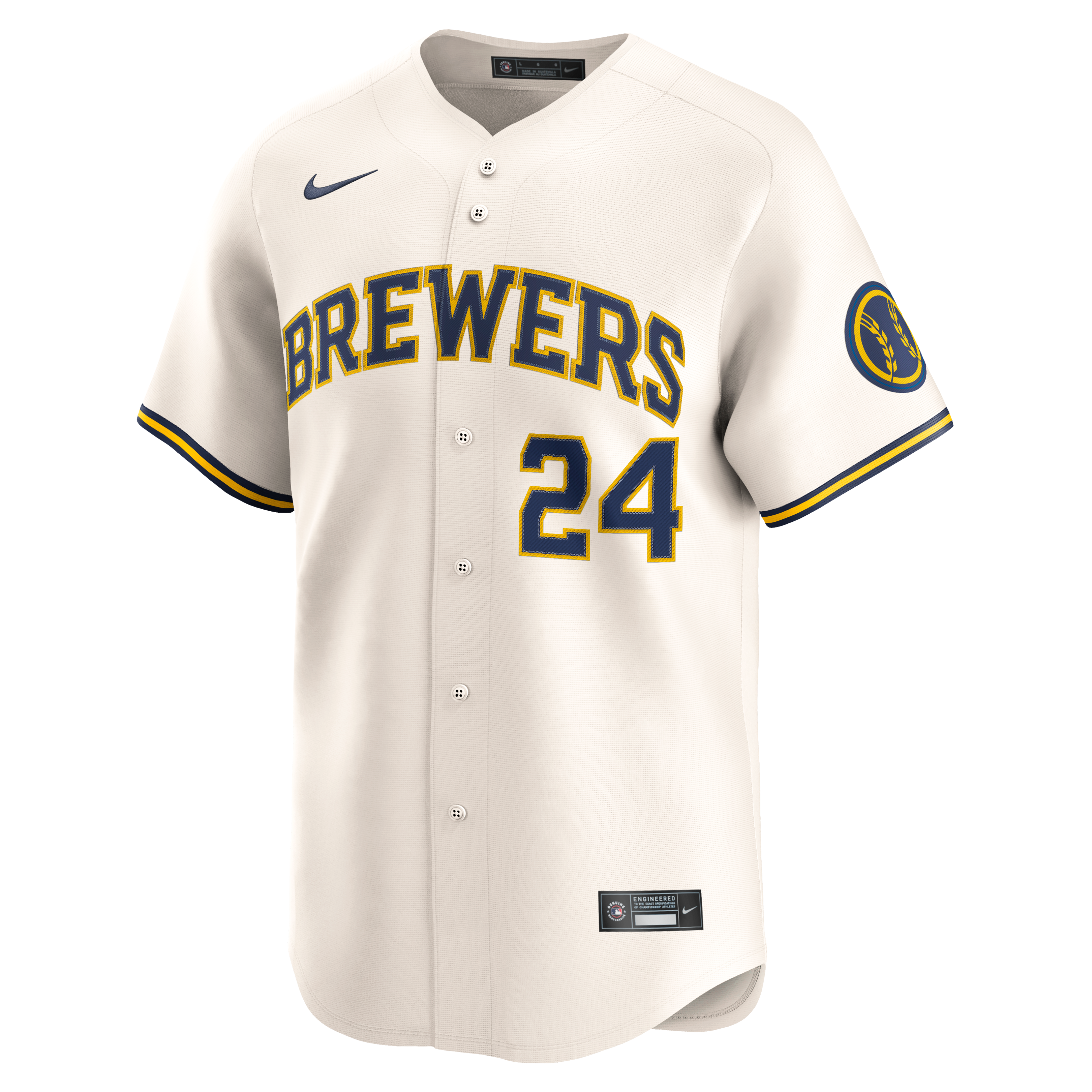 Men's Milwaukee Brewers William Contreras Nike Cream Home Limited Player Jersey - 7